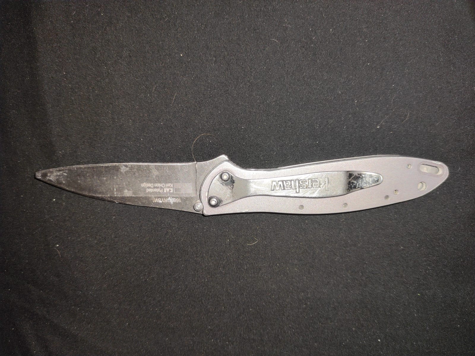 Kershaw Leek, BlackWash Pocket Knife (1660BLKW); 3 Sandvik 14C28N Steel Blade, 410 Stainless Steel Handle, BlackWash Finish, SpeedSafe Assisted Open, Frame and Tip Locks, Reversible Pocketclip; 3 OZ customer photo 1