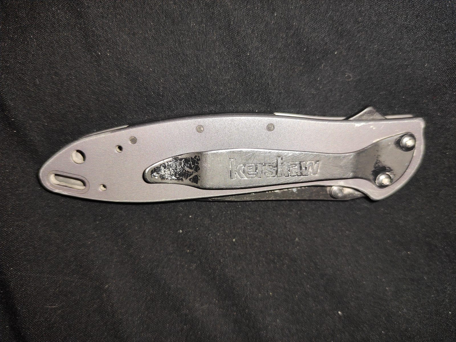 Kershaw Leek, BlackWash Pocket Knife (1660BLKW); 3 Sandvik 14C28N Steel Blade, 410 Stainless Steel Handle, BlackWash Finish, SpeedSafe Assisted Open, Frame and Tip Locks, Reversible Pocketclip; 3 OZ customer photo 2
