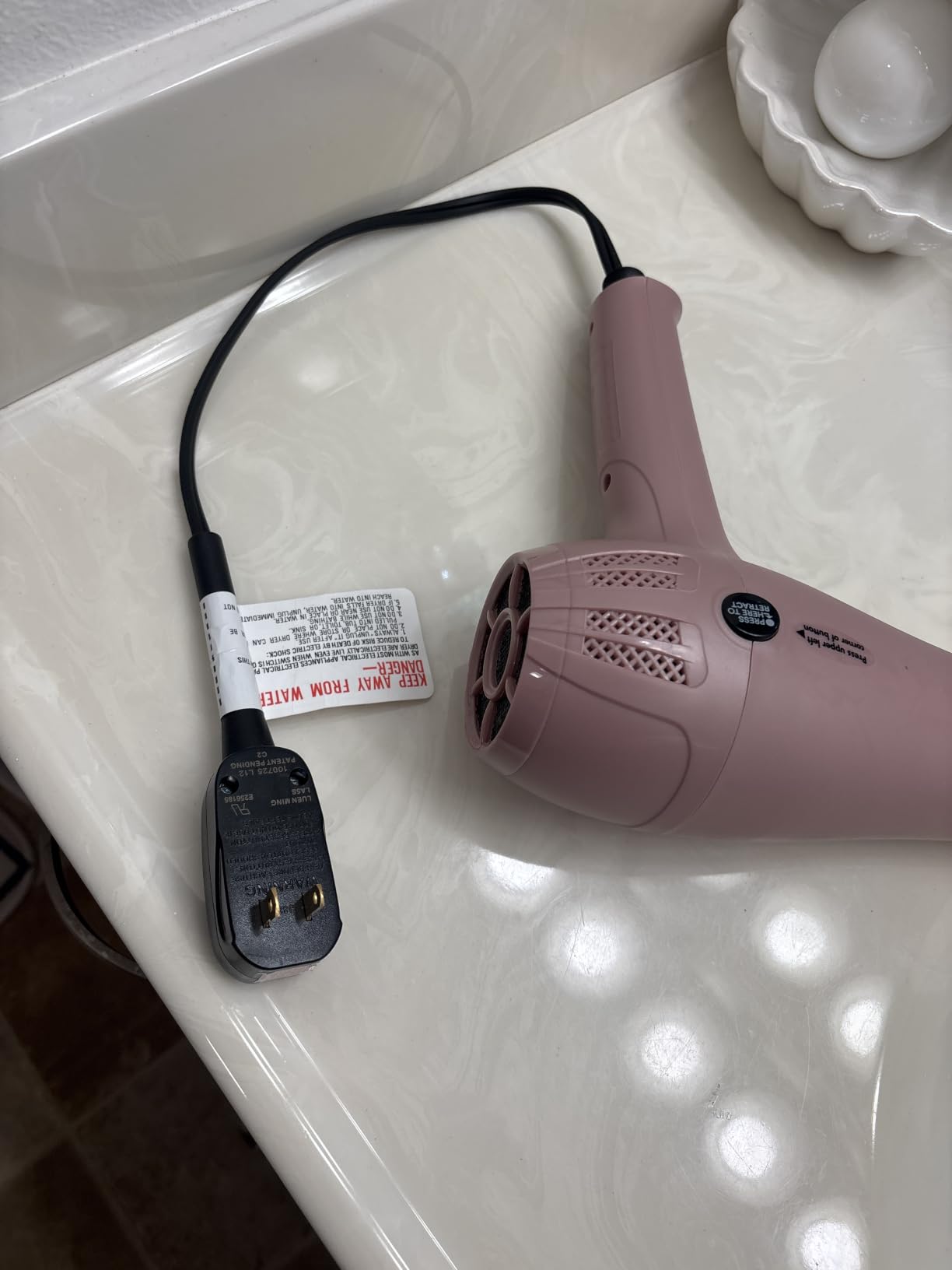Conair Hair Dryer with Diffuser and Concentrator, 1875W, Pink customer photo 1