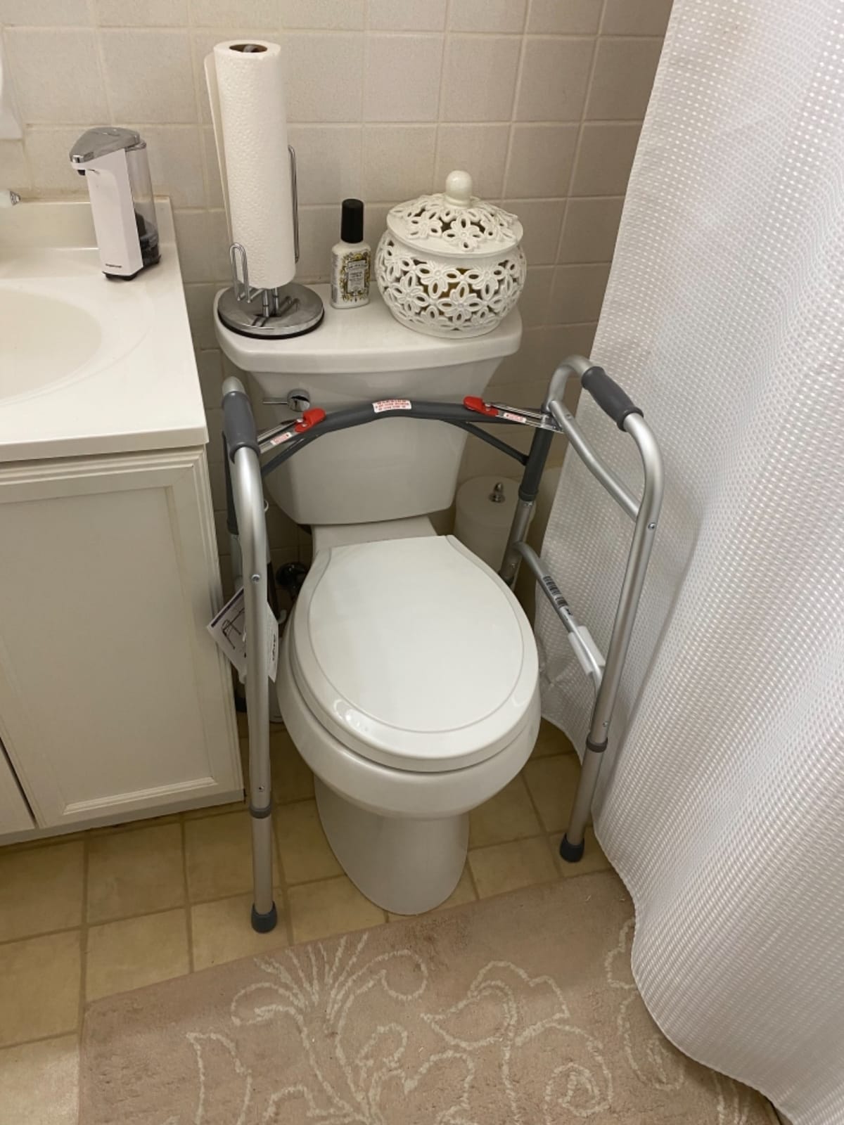 Drive Medical 2-Button Standard Foldable Walker for Seniors, Silver customer photo 1