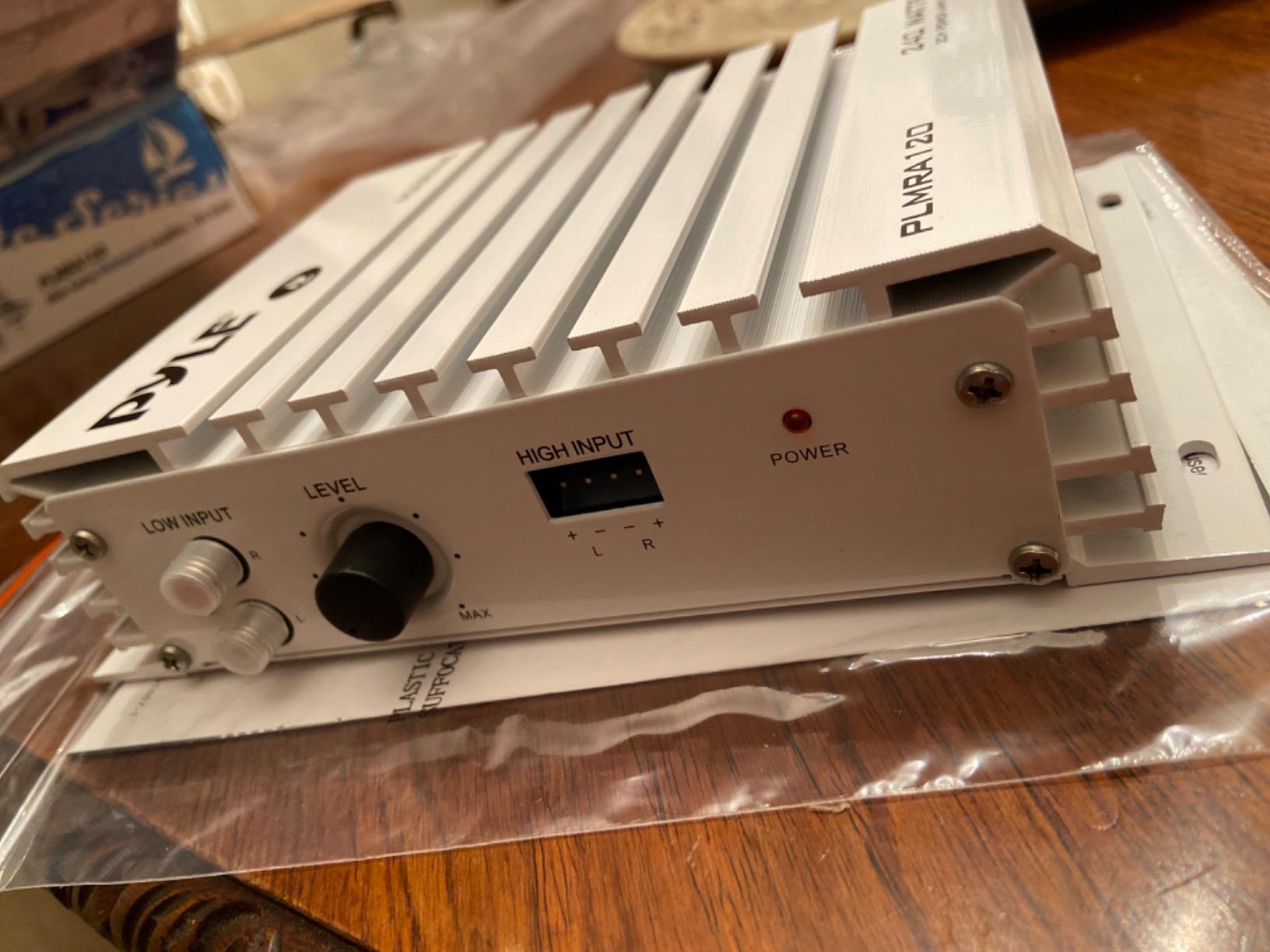 Pyle Hydra Marine Amplifier - Upgraded Elite Series 240 Watt 4 Channel Audio Amplifier - Waterproof, 4-8 Ohm Impendance, GAIN Level Controls, RCA Stereo Input & LED Indicator (PLMRA120) customer photo 2