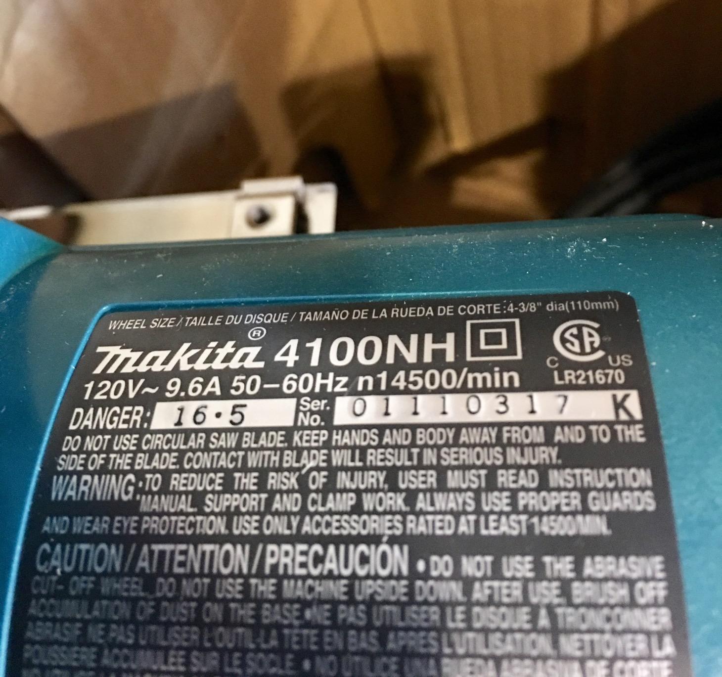 Makita 4100NHX1 4-3/8