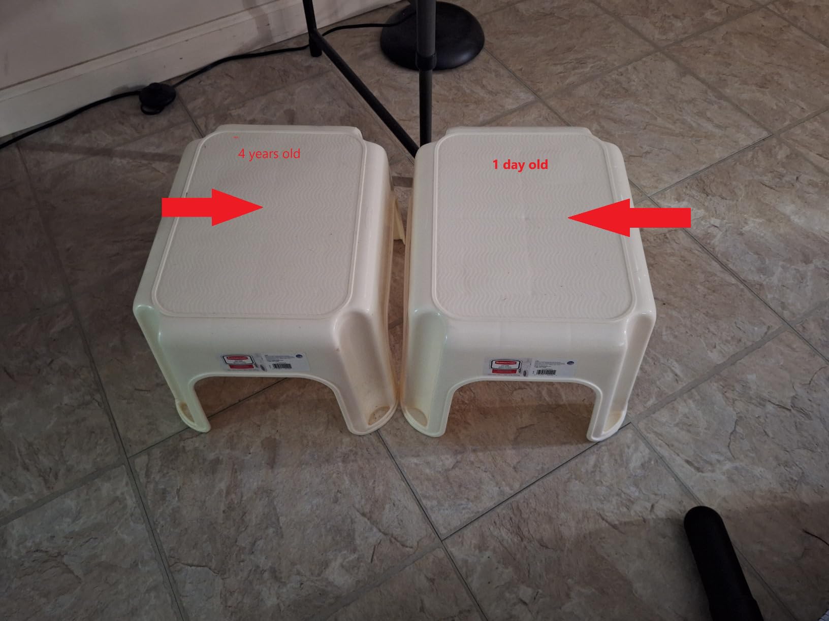 Rubbermaid Roughneck Single Step Stool, 300-Pound Capacity, Bisque customer photo 2