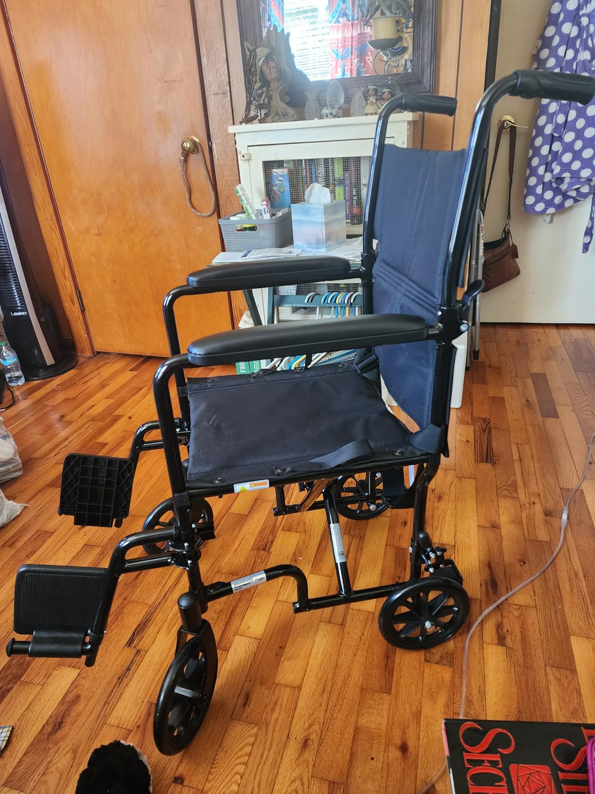 Drive Medical ATC19-BL Transport Wheelchair, Swing-Away Footrest, Blue customer photo 1