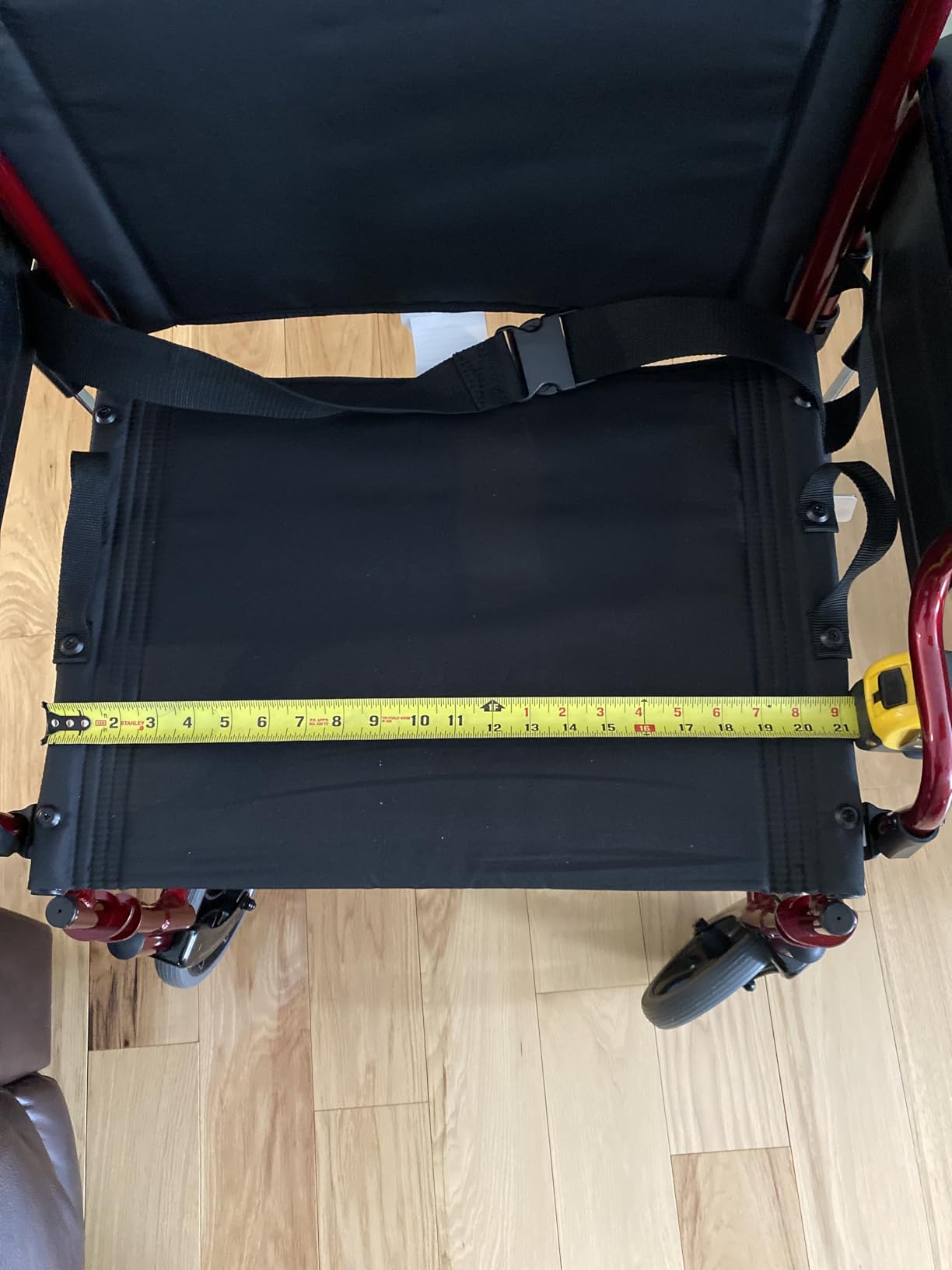 NOVA Heavy Duty Bariatric Transport Chair with 400 lb. Weight Capacity, 22” Extra-Wide Seat with Locking Hand Brakes, Flip Up Arms (for Easy Transfer), Anti-Tippers, 12” Rear Wheels, Color Blue customer photo 1