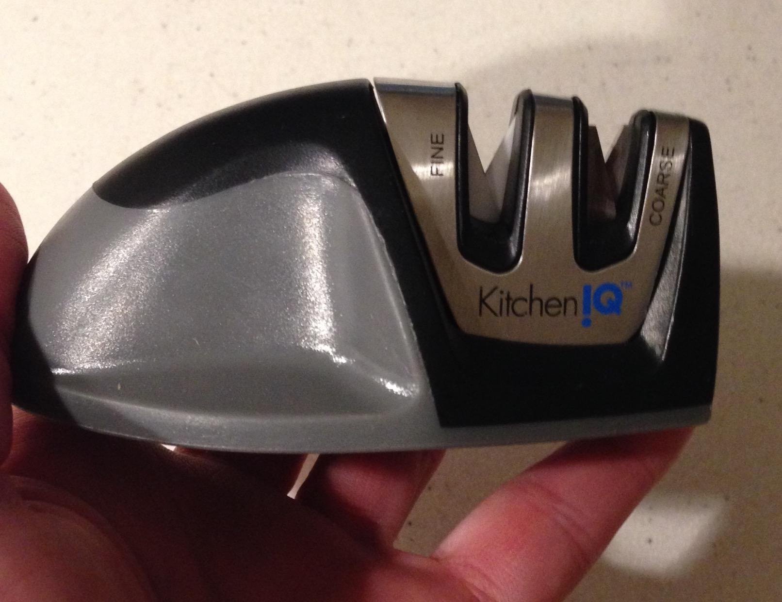 KitchenIQ 50009 Edge Grip 2-Stage Knife Sharpener, Black, Coarse & Fine Sharpeners, Compact for Easy Storage, Stable Non-Slip Base, Soft Grip Rubber Handle, Straight & Serrated Knives customer photo 2
