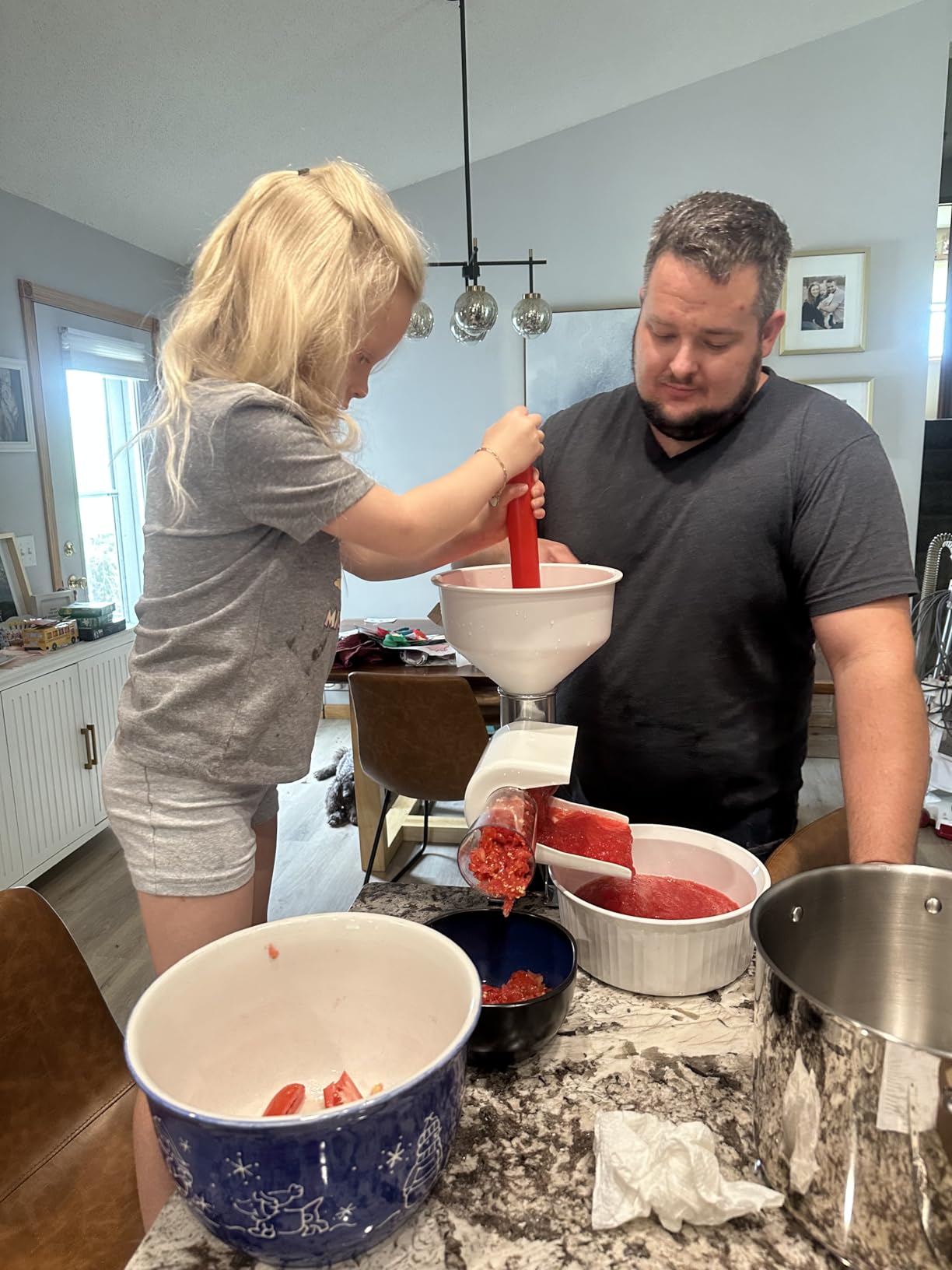 Johnny Apple Sauce Maker, Tomato Sauce Maker, Remove Skins & Seeds From Produce, Model 250 Clamp Based Food Strainer (Basic Strainer) customer photo 2