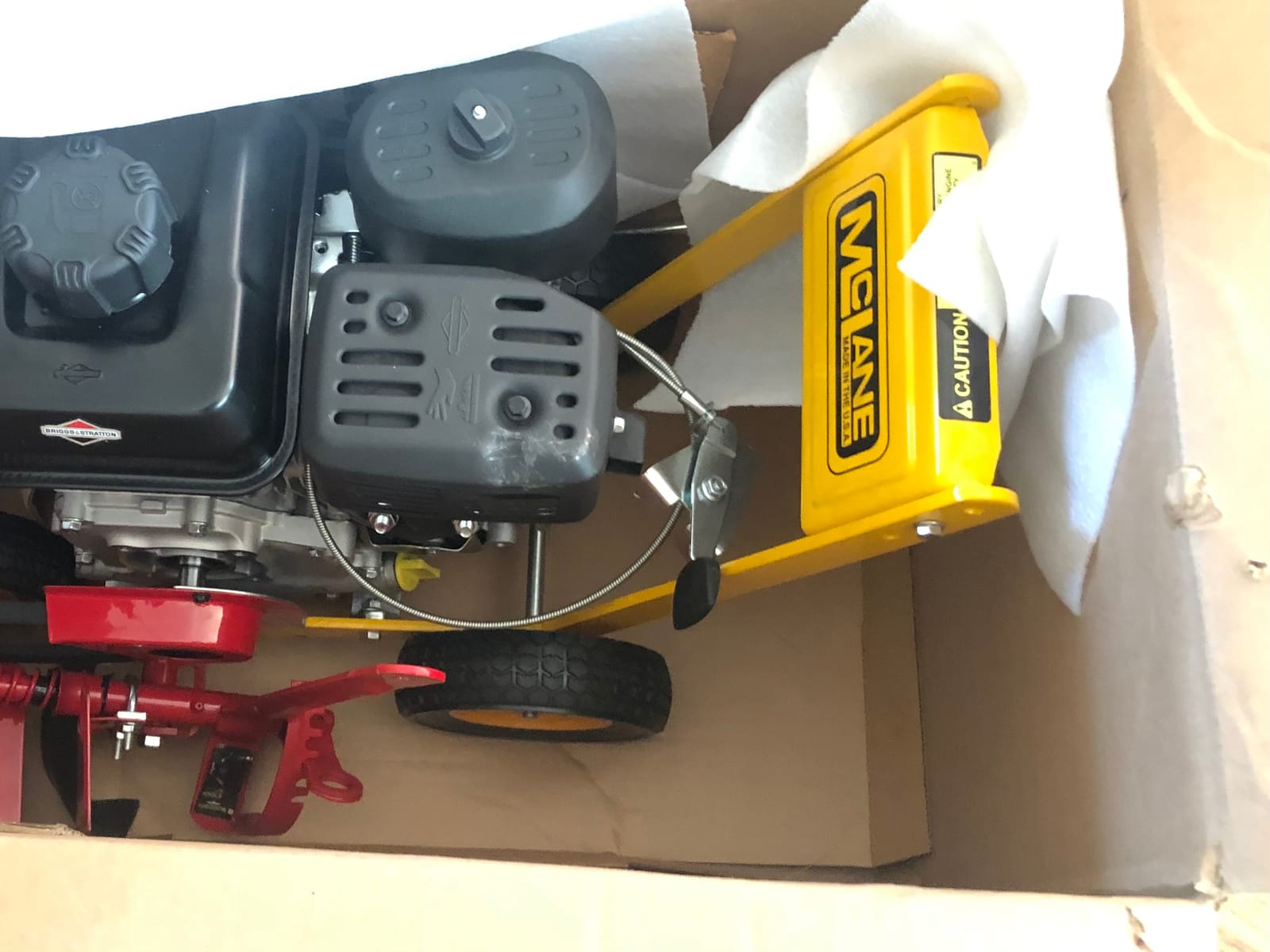 McLane 9 Inch Gas Powered Walk Behind Lawn Edger with 4 Rubber Wheels, 5.50 Gross Torque Engine and Spring Steel Blade, Powder Coat Finish, Red/Yellow customer photo 2
