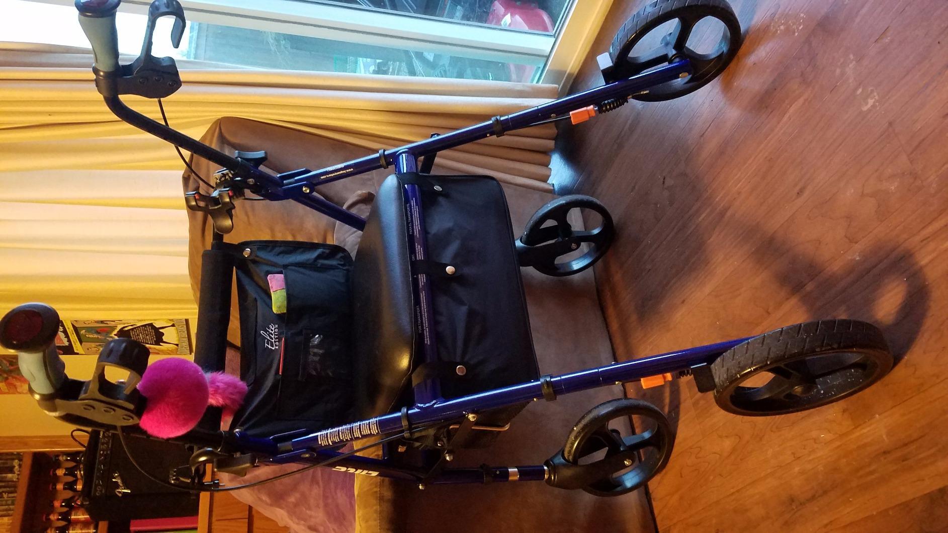Drive Medical Hugo Elite Rollator Walker with Seat and Basket, Blue customer photo 2