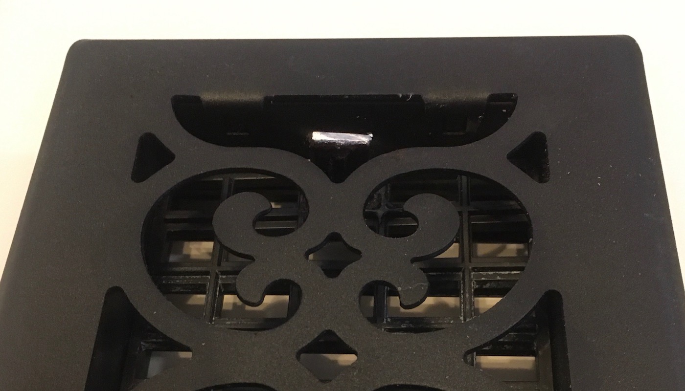 Decor Grates Metal Scroll Decorative Air Vent Cover 4x10 Floor Register – Adjustable Control Lever – AC Floor Vent Covers for Home Floor Vents – Fits 4 x 10 Inch Opening – Textured Black (ST410) customer photo 2