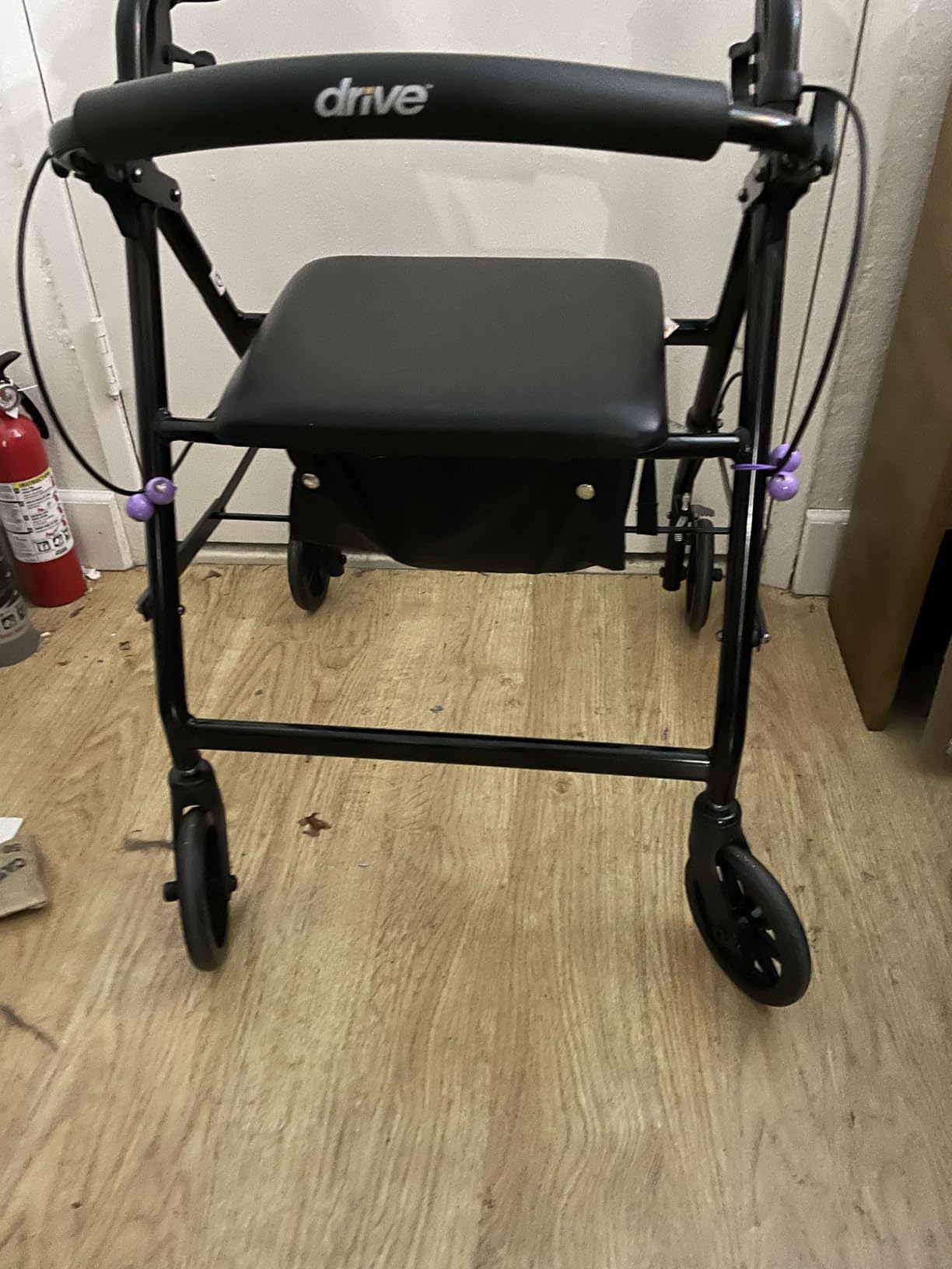 Drive Medical Aluminum Rollator Walker, Padded Seat, 6-Inch Wheels, Blue customer photo 2
