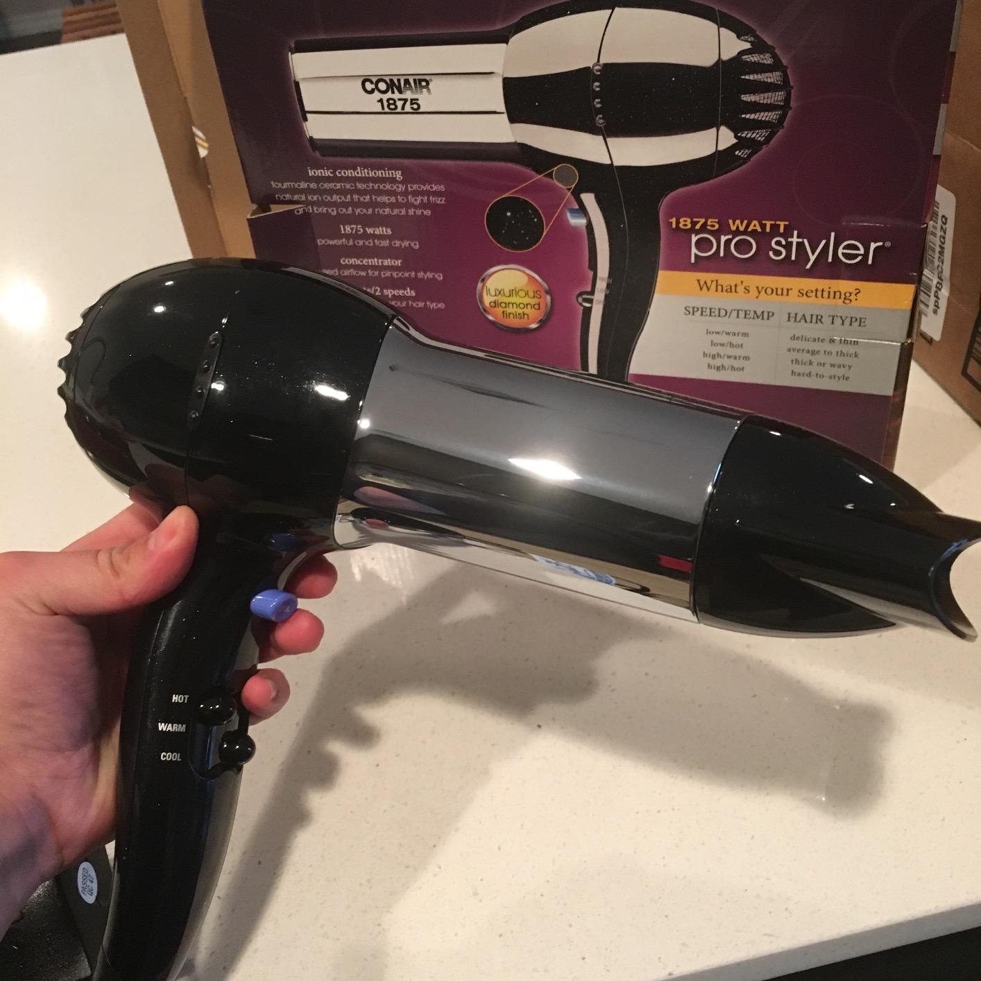Conair Ionic Hair Dryer with Concentrator Attachment, 1875W, Full Size customer photo 2