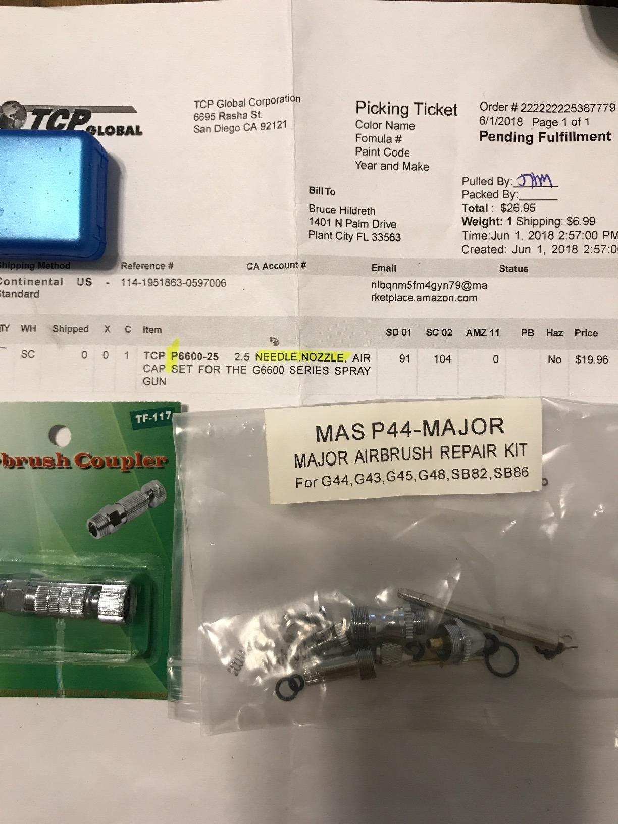 TCP Global 1.4 Needle, Nozzle, Air Cap Set for The G6600 Series Spray Gun customer photo 1
