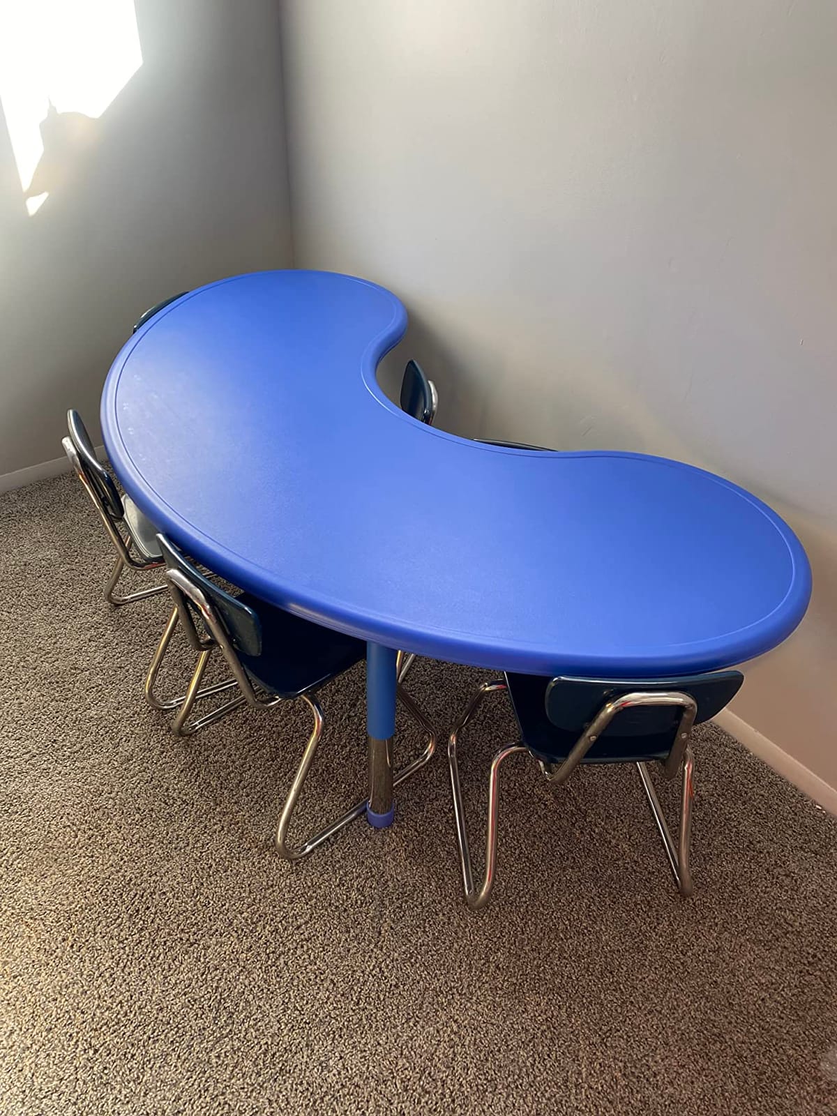 Flash Furniture 65x35 in Adjustable Half-Moon Activity Table, Green customer photo 1
