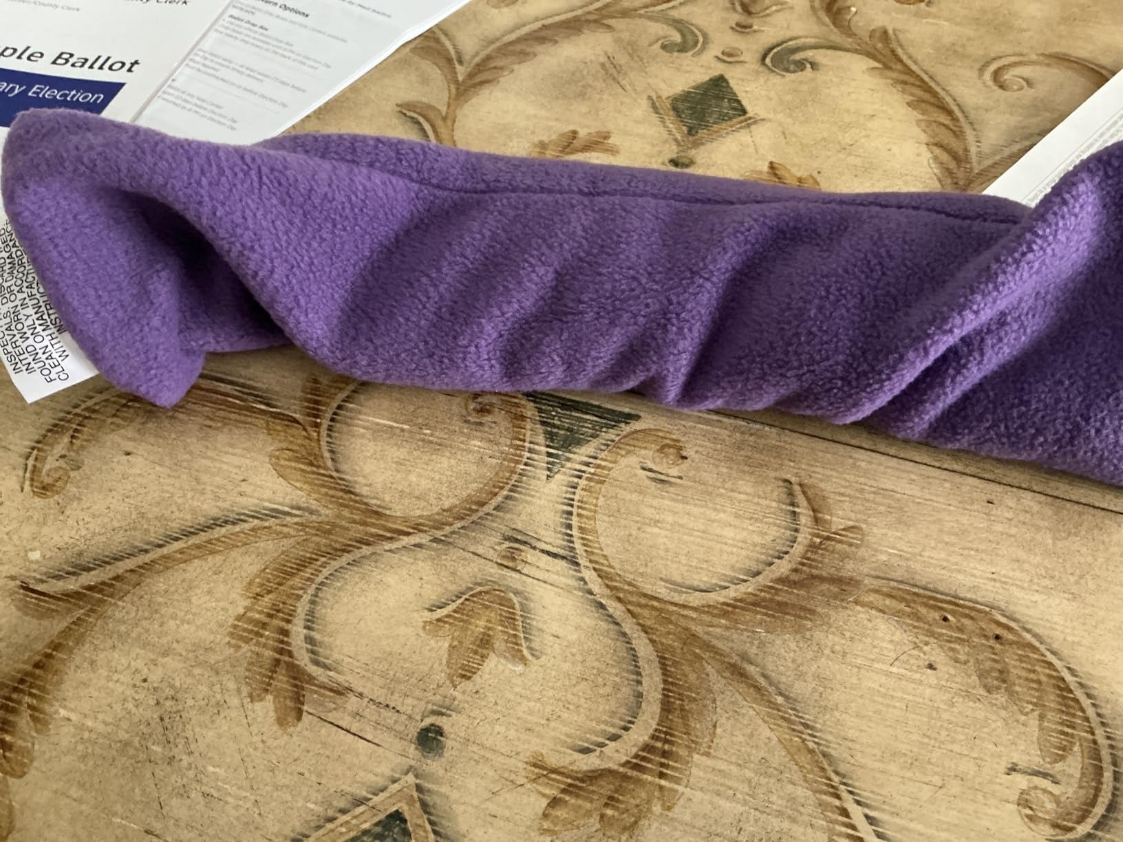 Microwavable Heating Pad for Neck, Back & Shoulders - Heating Bean Bag Microwavable Pillow - Cleaned Wheat & Lavender Aromatherapy Heating Pad Wrap - Amazing Health, Purple customer photo 1