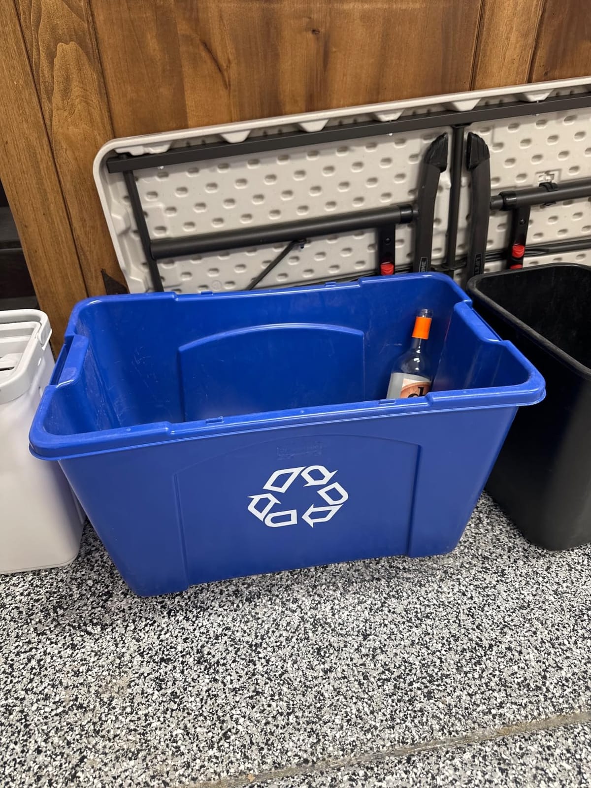 Rubbermaid Commercial Products, Recycling Bin/Box, Stackable, 14 GAL, Blue, for Indoors/Outdoors/Garages/Homes/Commercial Facilities customer photo 1