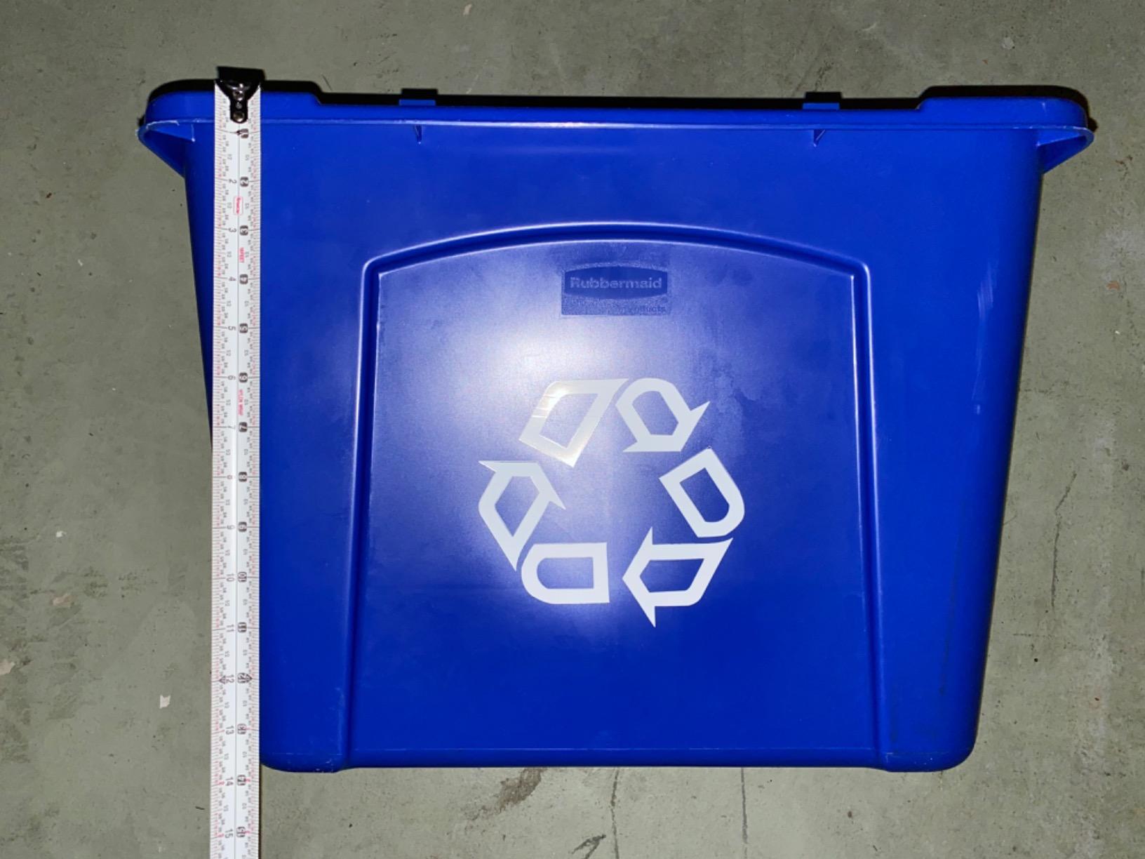Rubbermaid Commercial Products, Recycling Bin/Box, Stackable, 14 GAL, Blue, for Indoors/Outdoors/Garages/Homes/Commercial Facilities customer photo 2