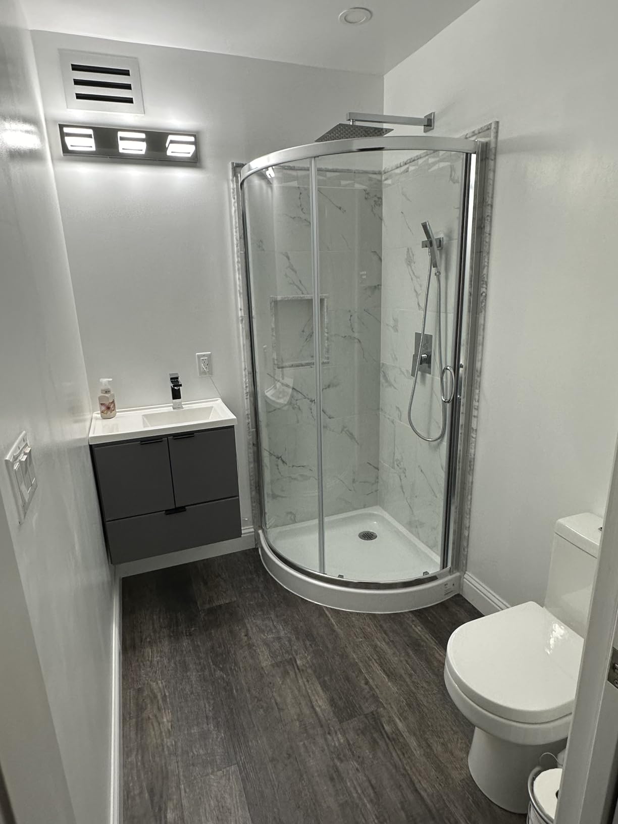 OVE Decors Breeze 32 in. Corner Shower Sliding Door, With Included Base, Clear Glass and Chrome Finish customer photo 1