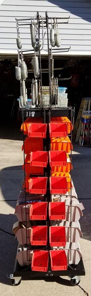 TRINITY Rolling Storage Bin Rack & Parts Organizer, 7-Tier Dual-Sided Bin Cart Shelving for Shop Storage, Nut and Bolt Organizer, Garage, Warehouse, Tools & Hardware, 330Lb Max, With Wheels, Black customer photo 2