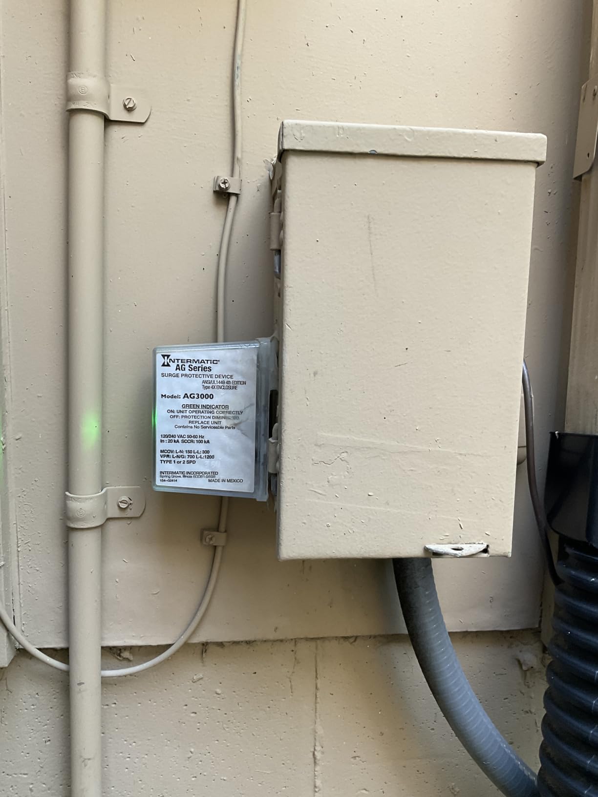 Intermatic AG3000 HVAC Surge Protective Device, 120/240 VAC | UL Listed with TPMOV Technology, a Type 4X Outdoor Enclosure, and Dual LED Indicators Showing Protection Status customer photo 1