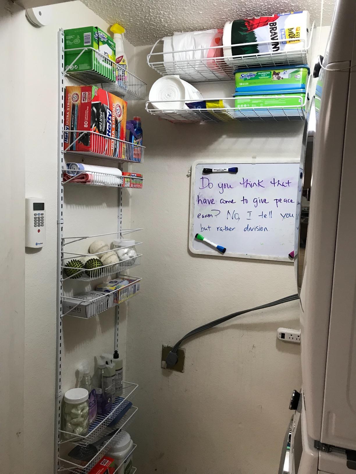 ClosetMaid 8278 18-Inch Wide Laundry Utility Hanger Shelf, White customer photo 2