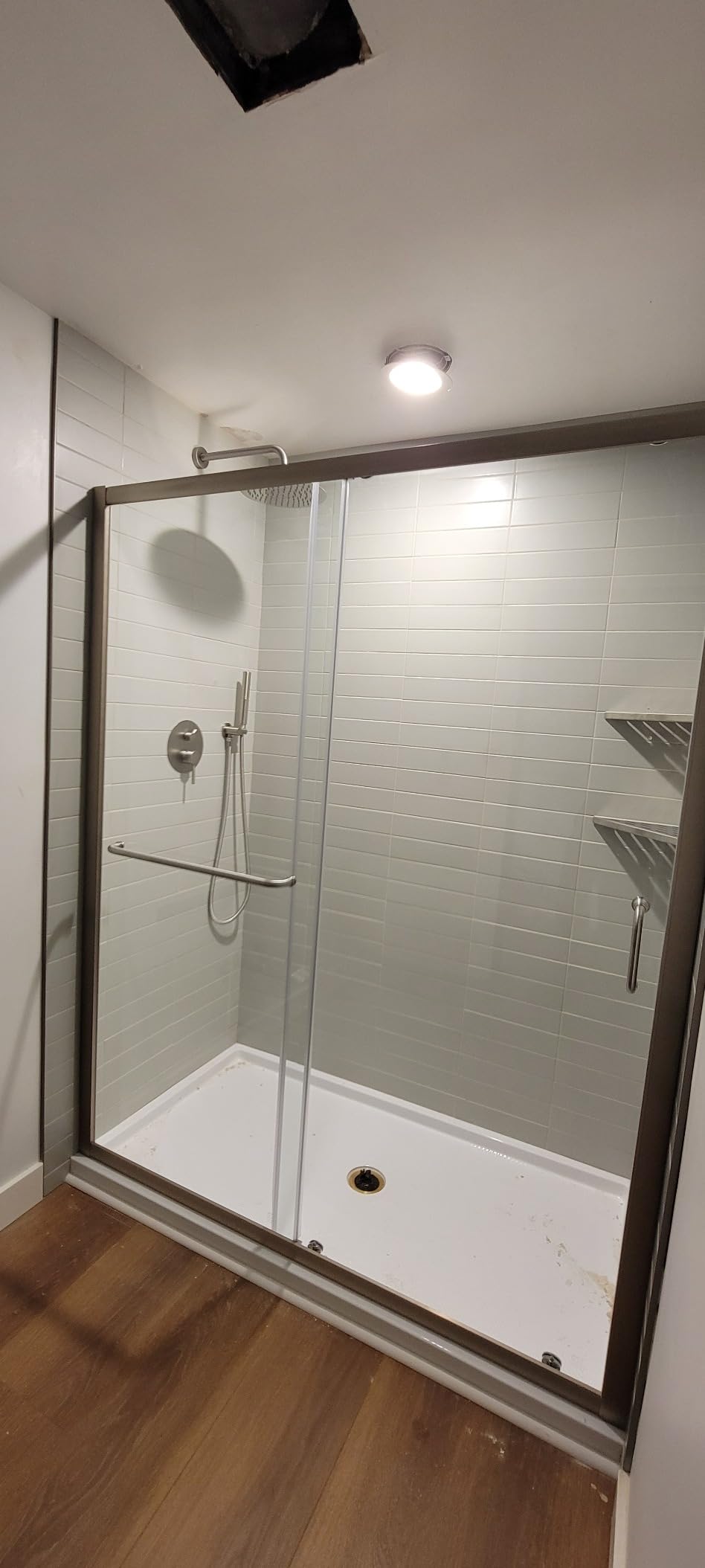 DreamLine Infinity-Z 56-60 in. W x 72 in. H Semi-Frameless Sliding Shower Door, Clear Glass in Chrome, SHDR-0960720-01 customer photo 1