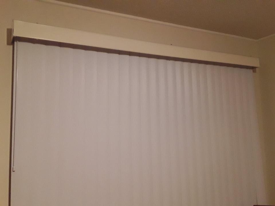 Vertical Hard Window Patio Blinds, 78 x 84 in, White customer photo 1