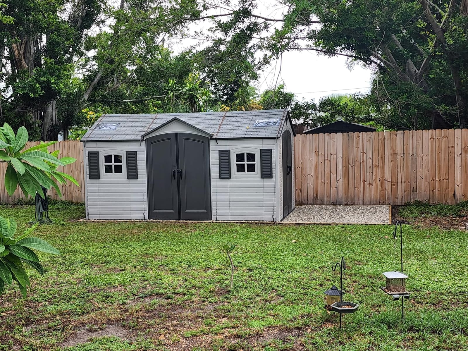 Lifetime 15×8 Ft Dual‑Entry Outdoor Storage Shed, Steel‑Reinforced, UV‑Protected, Weather‑Resistant Backyard Garden Shed with Skylights, Windows & Shelving, Desert Sand customer photo 2