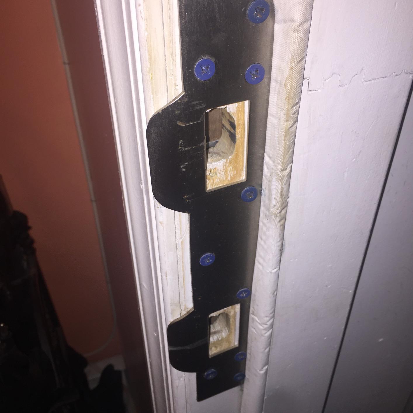 Prime-Line Door Strike Plate, Satin Nickel, Fits 5-1/2 & 6 in. Spacing customer photo 2