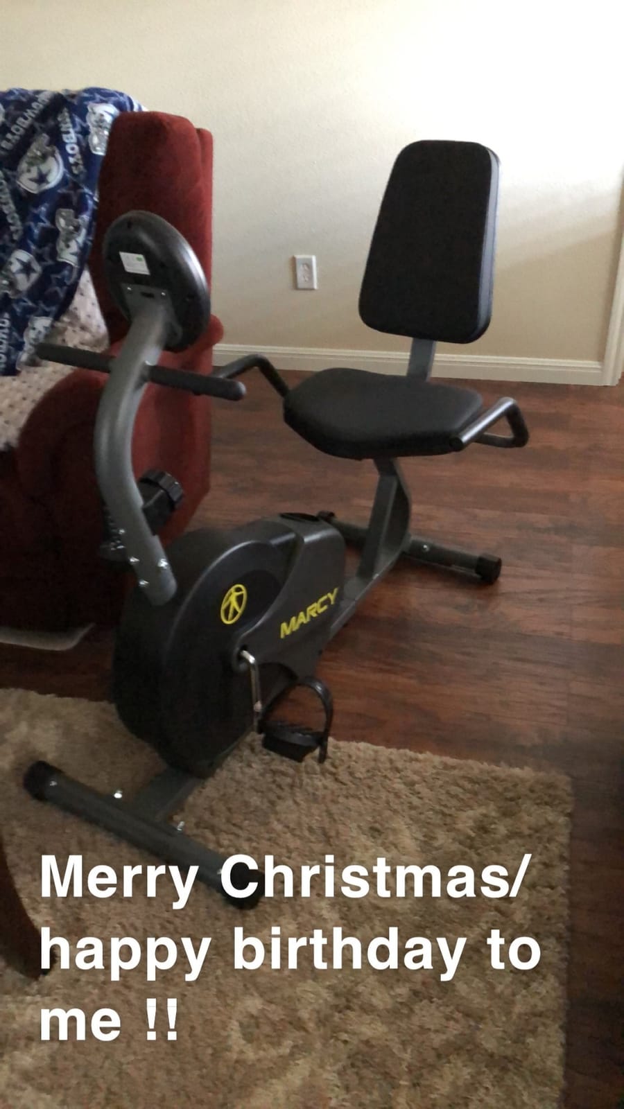 Marcy Magnetic Recumbent Bike with Adjustable Resistance and Transport Wheels NS-716R customer photo 1