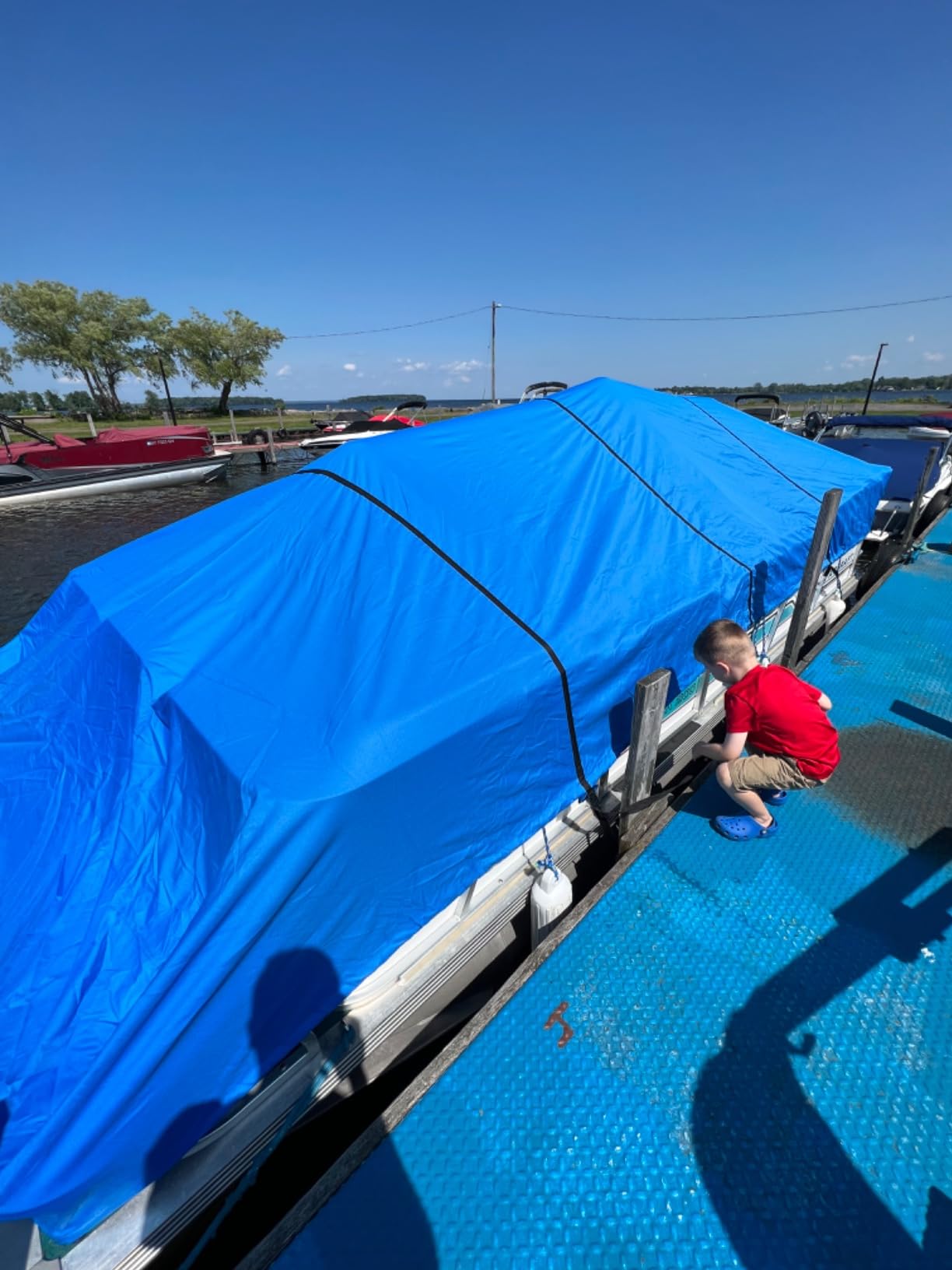 Budge Premium Waterproof Pontoon Boat Cover, Fits Boats 20-24 ft Long customer photo 2