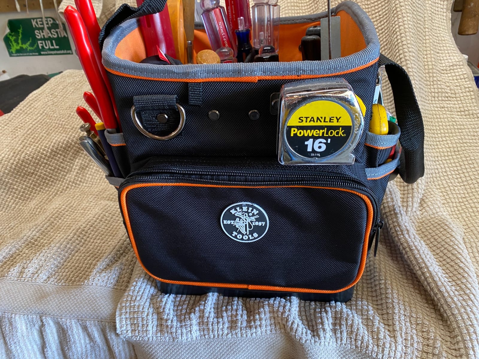 Klein Tools 5541610-14 Tool Bag with Shoulder Strap Has 40 Pockets for Tool Storage and Orange Interior customer photo 1
