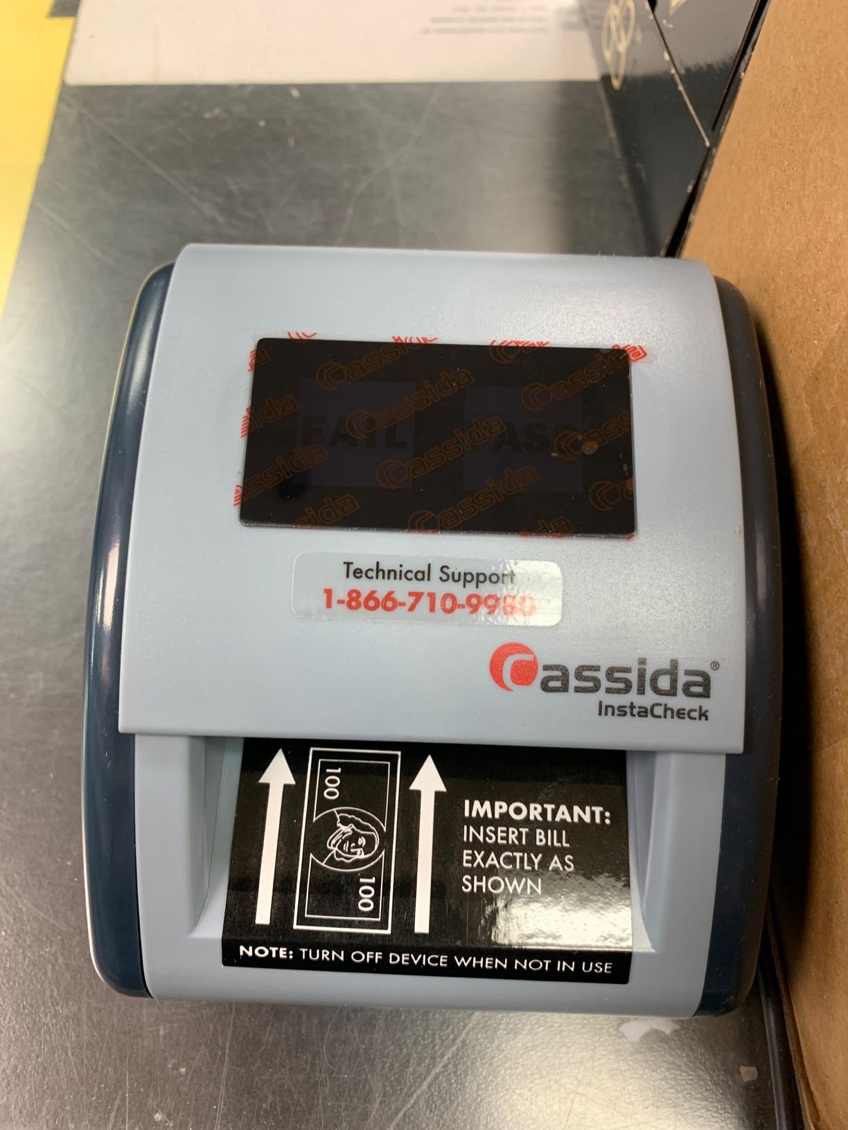 Cassida InstaCheck Small Footprint, Easy to Read Automatic Counterfeit Detector with Infrared, Magnetic and Ultraviolet Sensors, Compact and Lightweight Grey 11-3/4