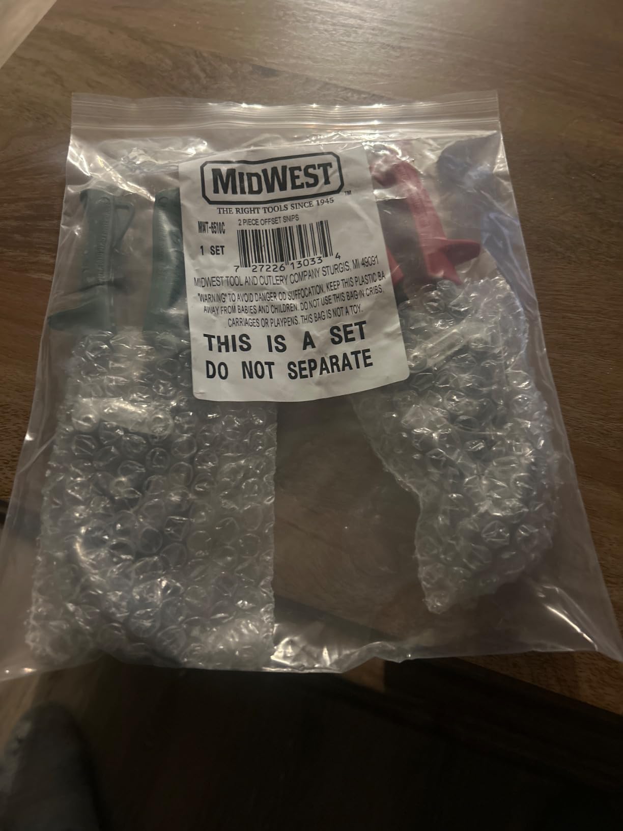MIDWEST Aviation Snip Set, Left & Right Cut Offset, Tin Snips customer photo 1