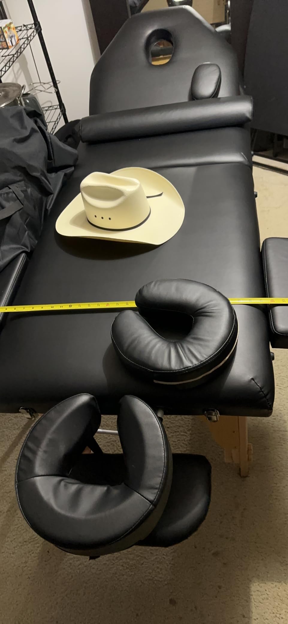 Saloniture Professional Portable Massage Table with Backrest - Black customer photo 2