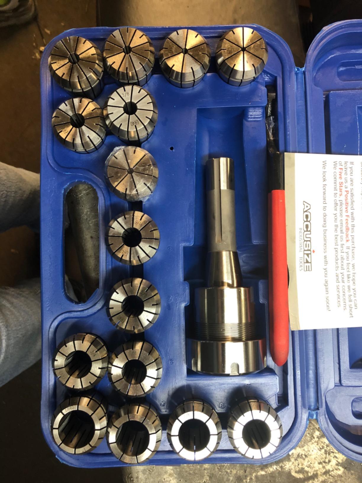 Accusize Industrial Tools ER40 Collet System, R8 Shank, 15 Pcs, 0223-0984 customer photo 1