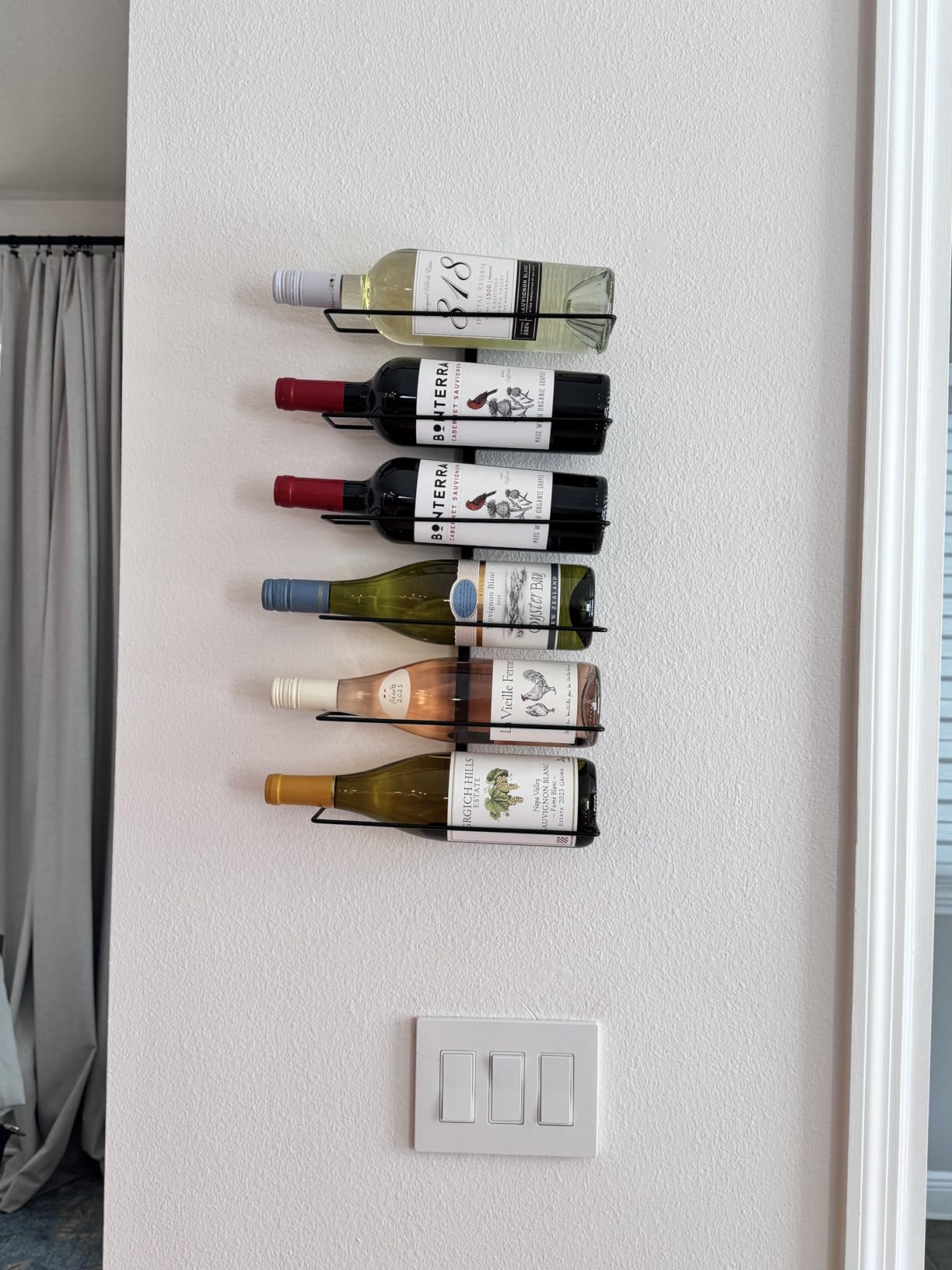 Sorbus Wall Mounted Wine Rack, Metal Bottle Rack (9 Bottle, 1 Pack) customer photo 1