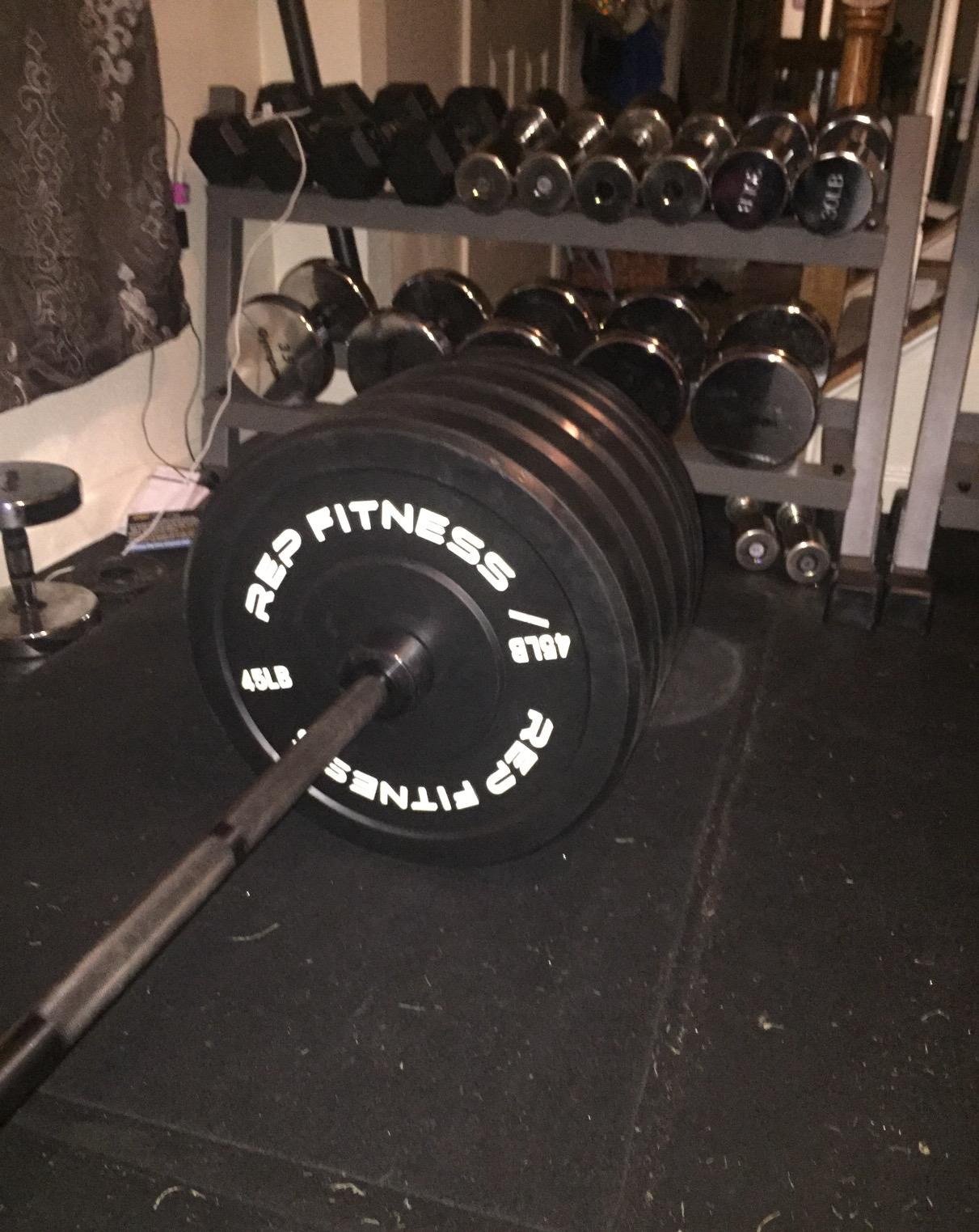 REP Fitness Rubber Bumper Plates, 5Lb to 370 lb Set Pairs, Olympic Standard Weights, Shock Absorbing Low Bounce Design, For Home Gyms, Fitness Centers, Strength Workouts, Barbell Use customer photo 1