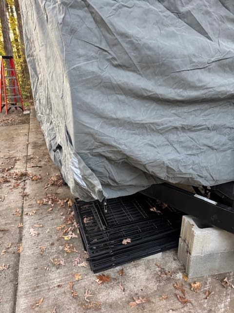 Leader Accessories Windproof 18' -20' Travel Trailer RV Cover Extra Thick | Heavy Duty 9-Ply Camper Cover, Snowproof, Anti-UV Ripstop All Weather Protection, Includes 4 Tire Covers customer photo 1