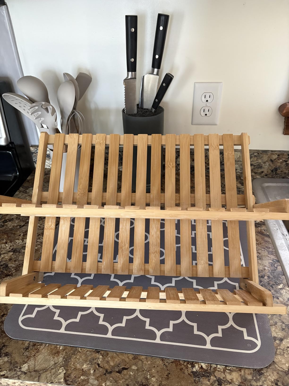 Bambüsi Collapsible Dish Drying Rack, Foldable Kitchen Counter Dish Drainer customer photo 1