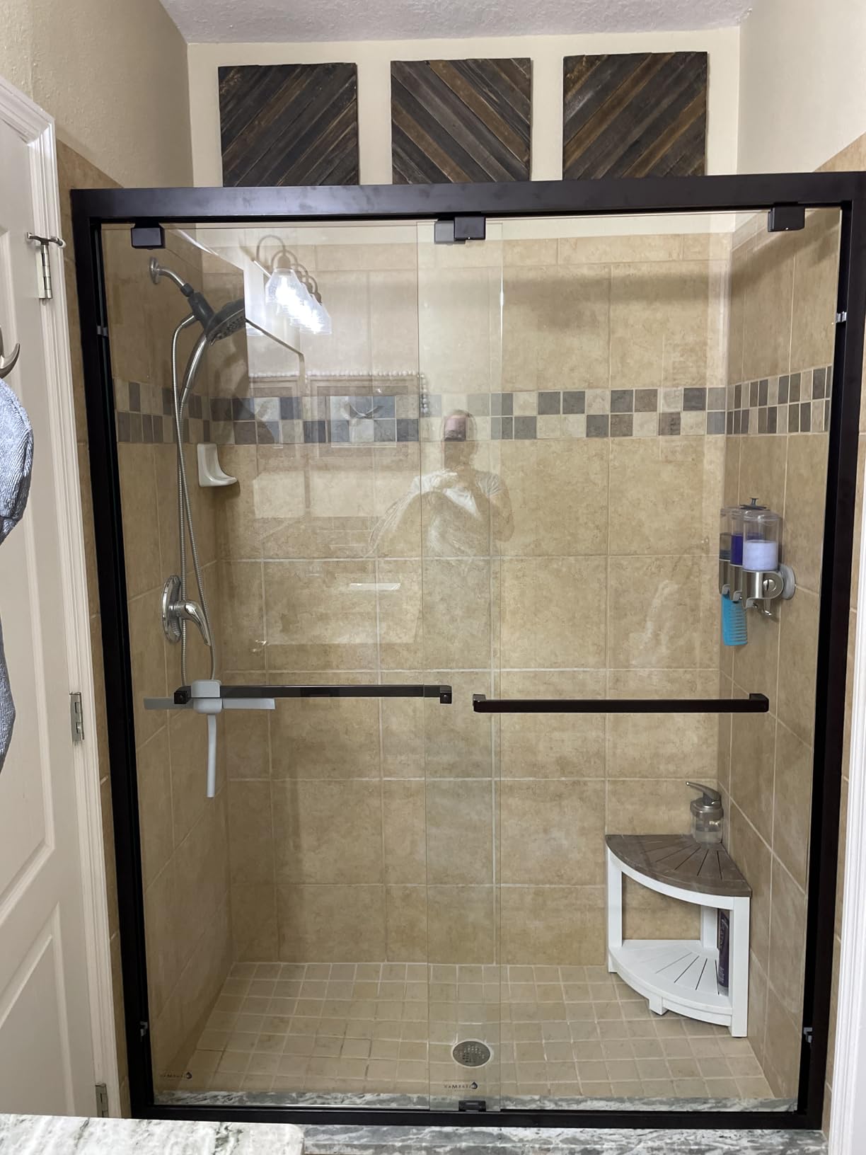 DreamLine Encore 56-60 in. W x 76 in. H Semi-Frameless Bypass Shower Door in Chrome, SHDR-1660760-01 customer photo 2