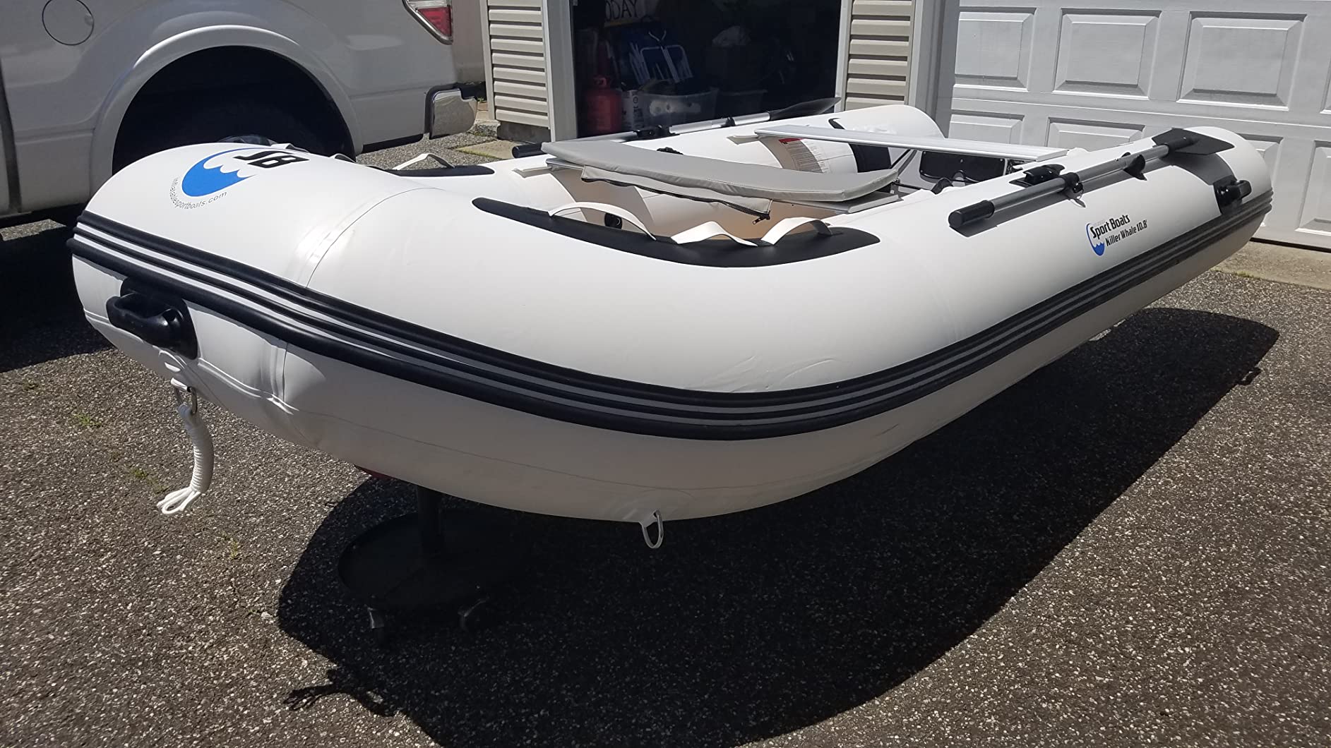 Killer Whale 10.8' Inflatable Dinghy | Aluminum Floor Dinghy with Durable Heat-Welded PVC | 5 Person Inflatable Dinghy | 15HP Motor Ready customer photo 1