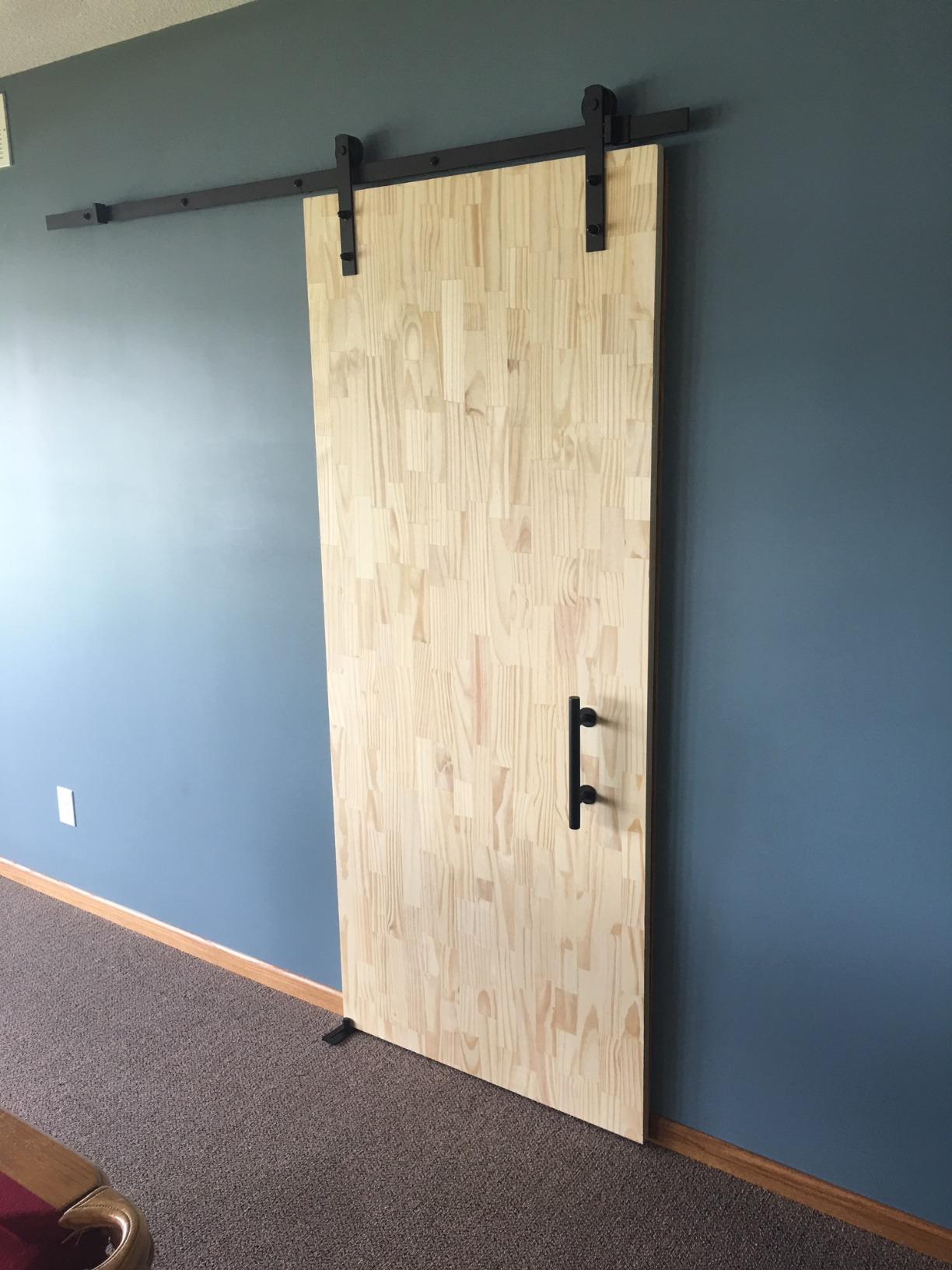 SMARTSTANDARD 8ft Sliding Barn Door Hardware kit, Fit 42-48