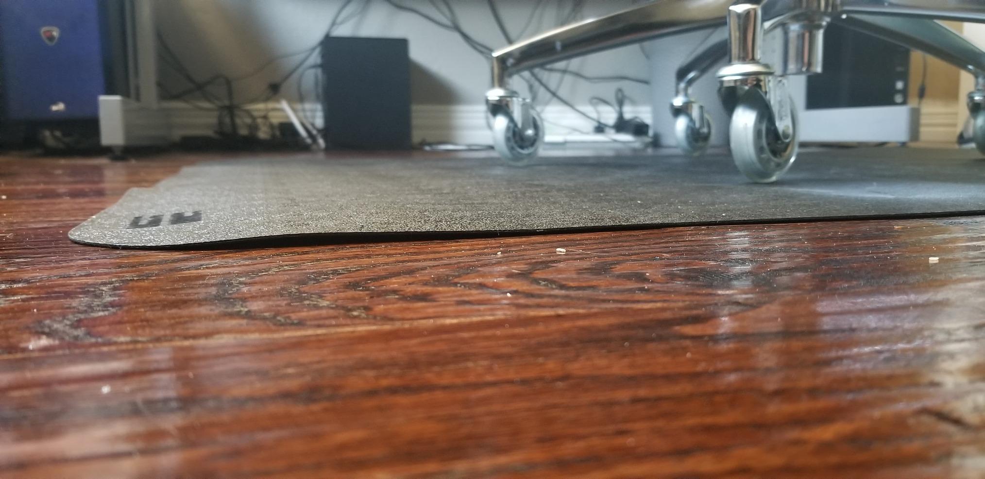 Office Rolling Chair Mat for Hardwood and Tile Floor, Black, Anti-Slip, Non-Curve, Chair Mat Best for Under the Computer Desk, 47 x 35 Rectangular Non-Toxic Plastic Protector, Not for Carpet customer photo 1
