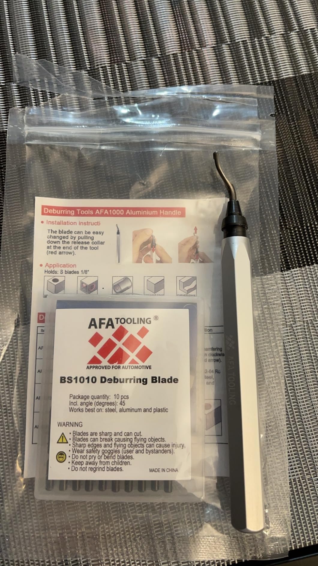 AFA Tooling Deburring Tool, 11 M2 HSS Blades, CNC Anodized Aluminum Handle customer photo 1
