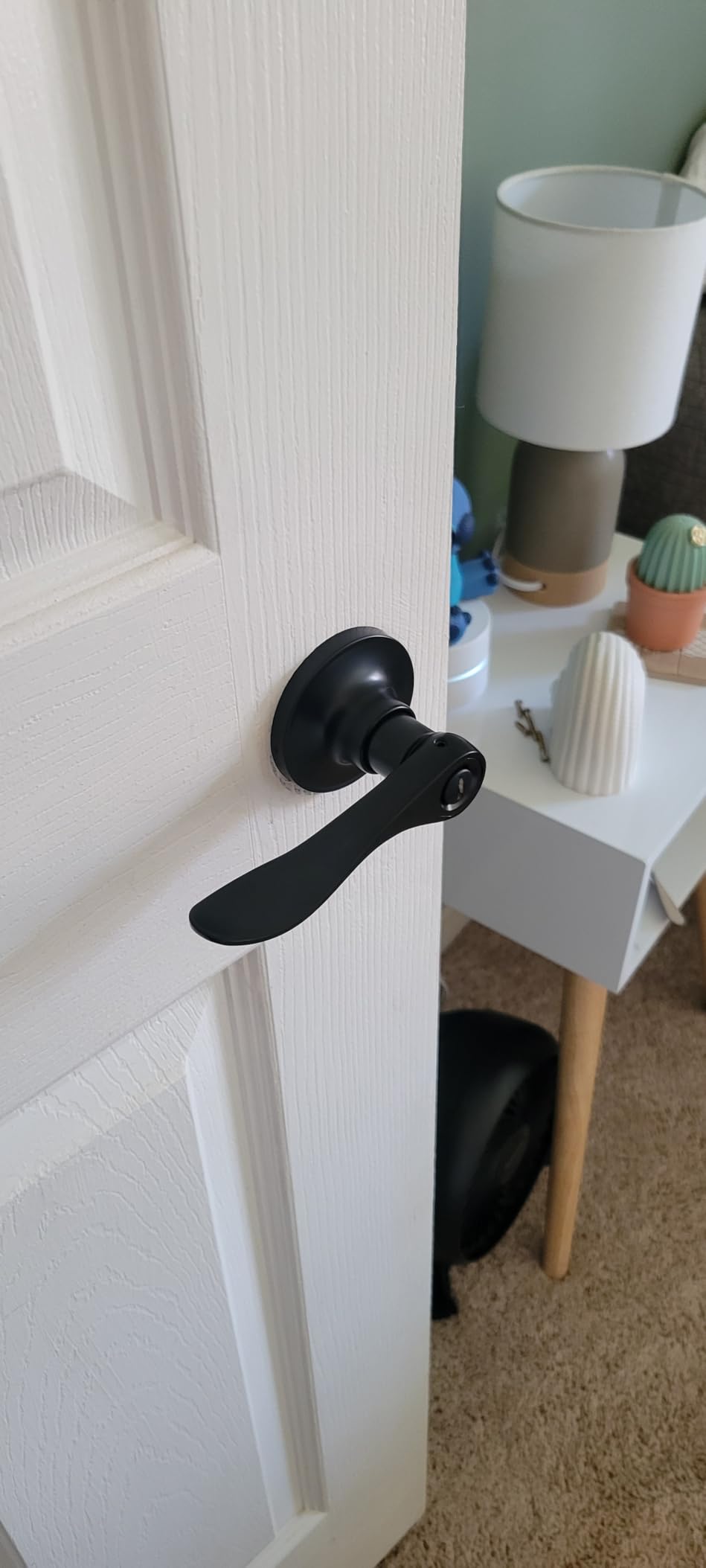 Probrico Privacy Door Levers Interior Door Handles Levers, Wave Style Bed Bath Door Handles Lock Keyless, Satin Nickel Door Lever Lockset 6 Pack customer photo 1