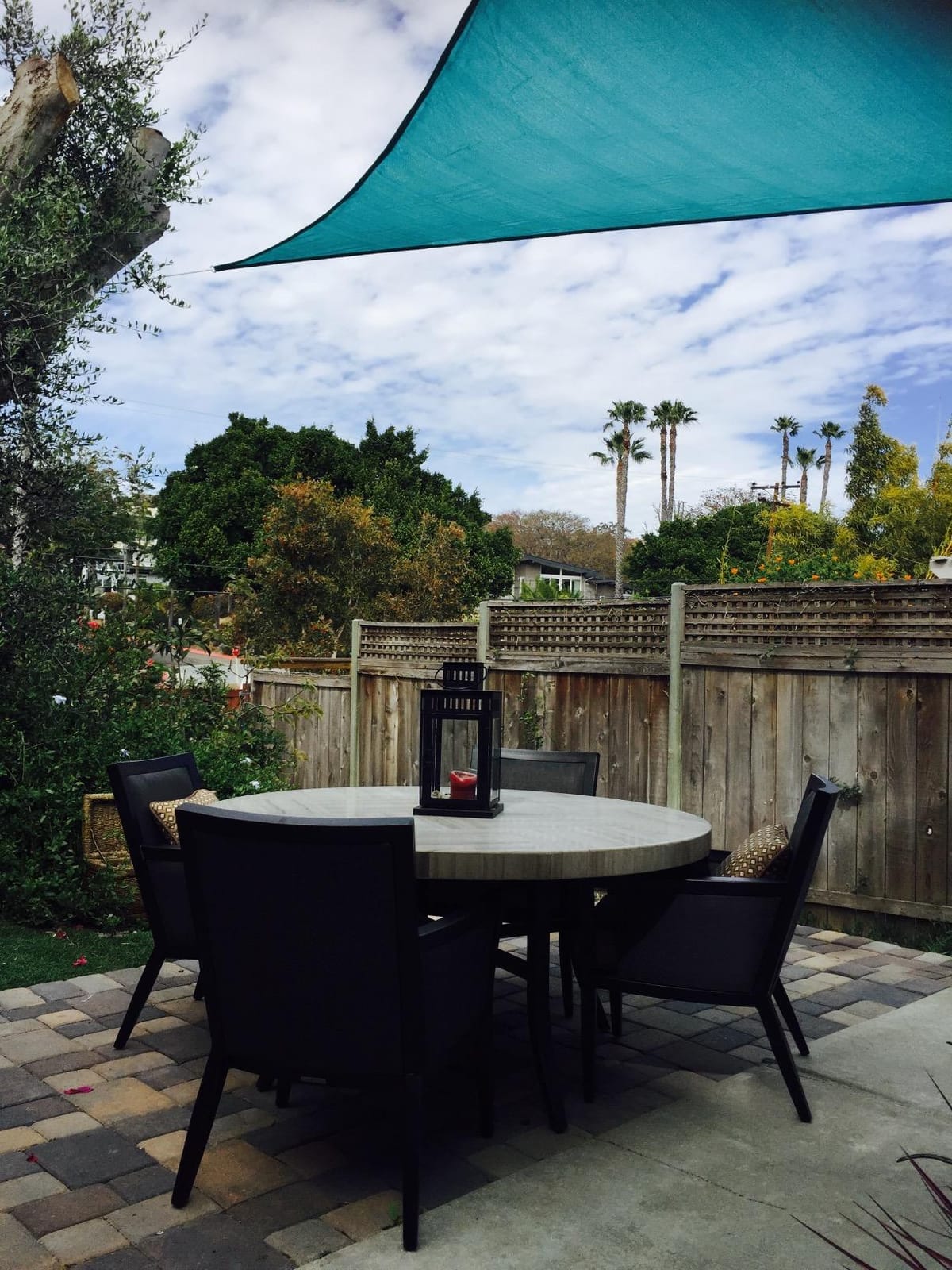 Patio Paradise 16' x 16' x 16' Sun Shade Sail Triangle Canopy Shade Cloth Fabric Sunlight Block Patio Pergola Cover HDPE Deck Awning for Outdoor Backyard Roof Shading, Turquoise customer photo 2