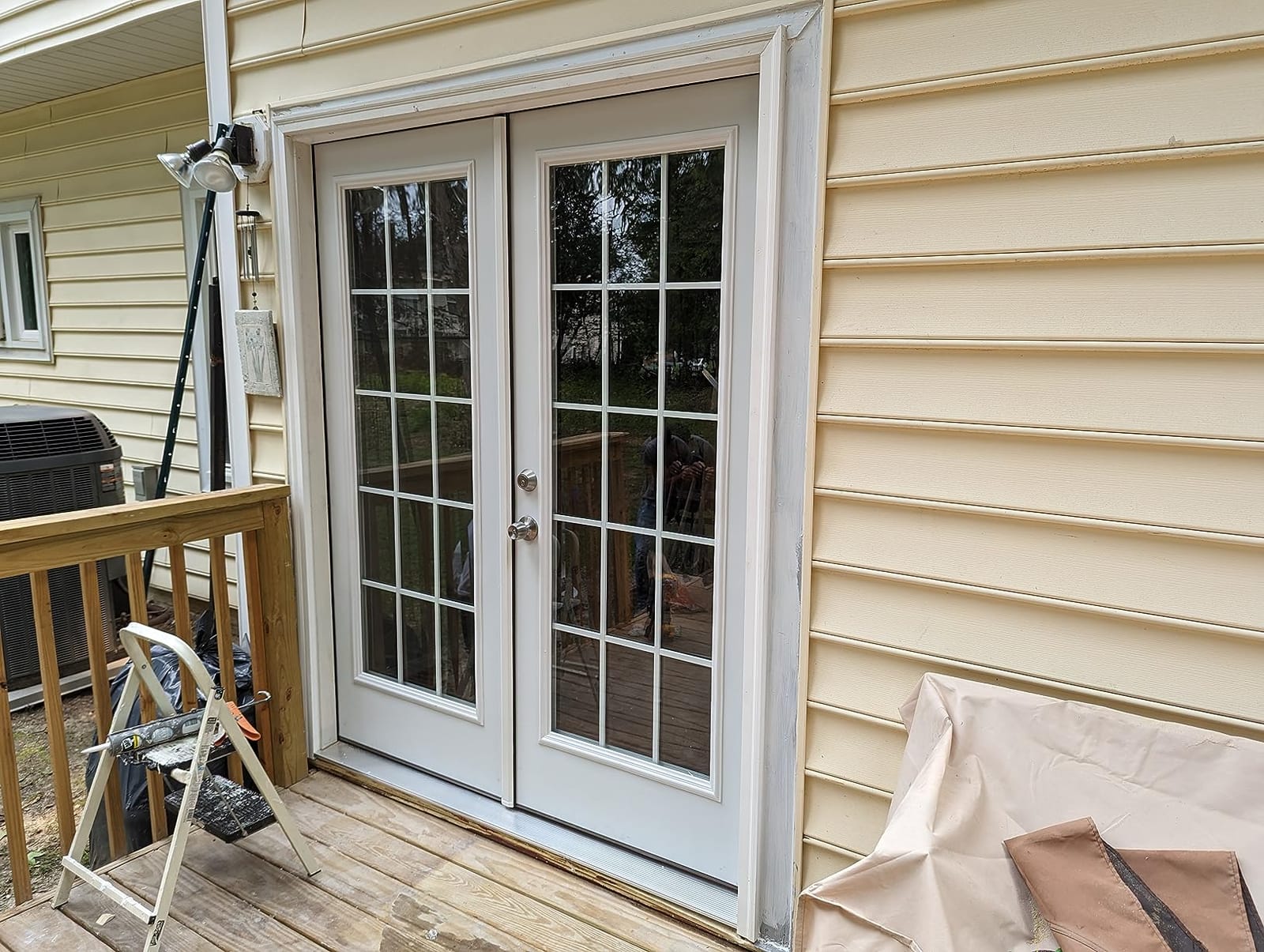 National Door Company Z029264R Steel, Primed, Right Hand In-swing, Exterior Prehung Double Door, Internal Grilles Full Lite, 64