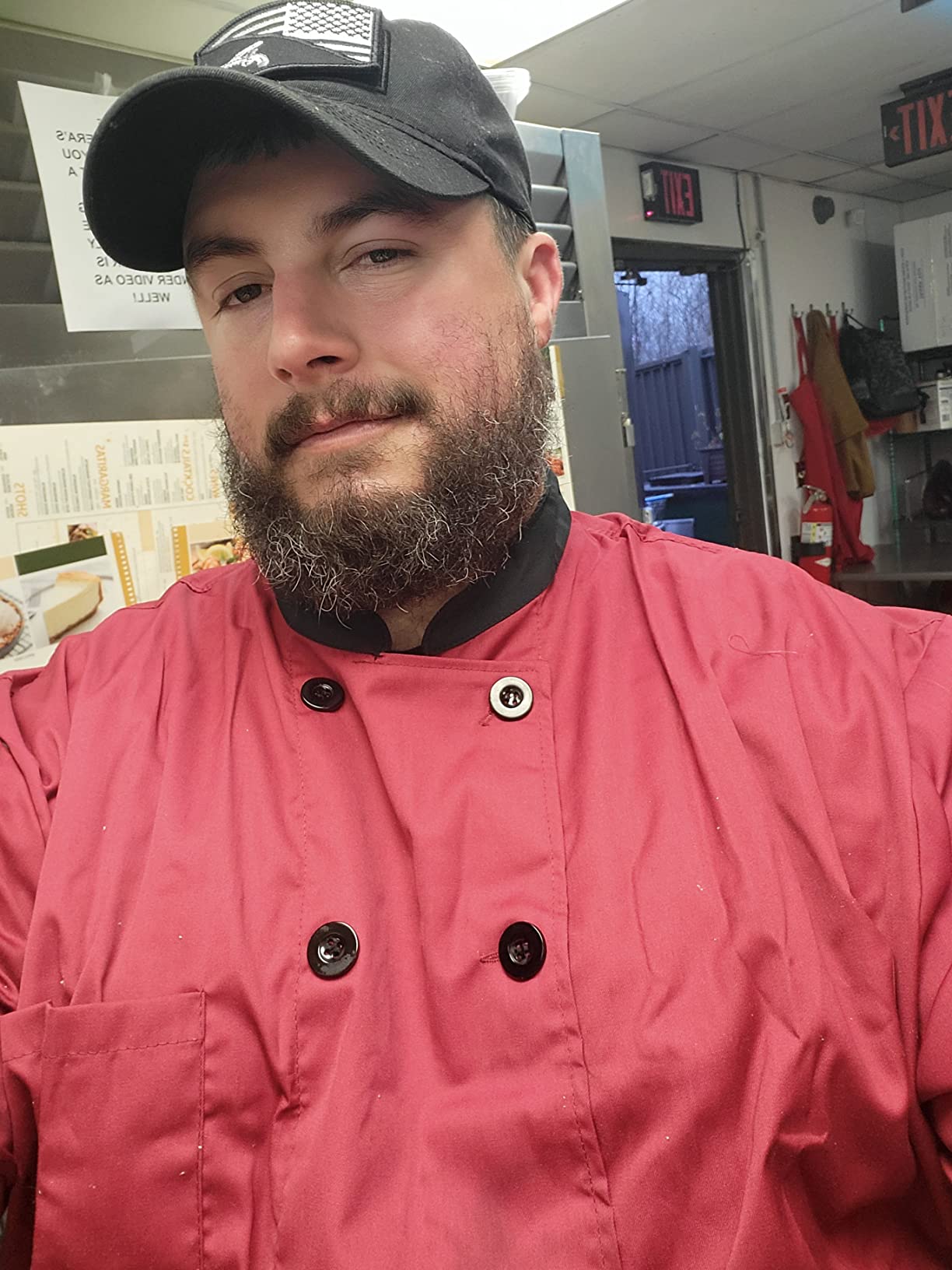 TopTie Unisex Short Sleeve Chef Coat Jacket customer photo 2