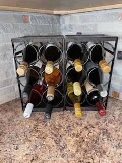 Rustic Wood Countertop Wine Rack 6 Bottles No Need Assembly Brown customer photo 2
